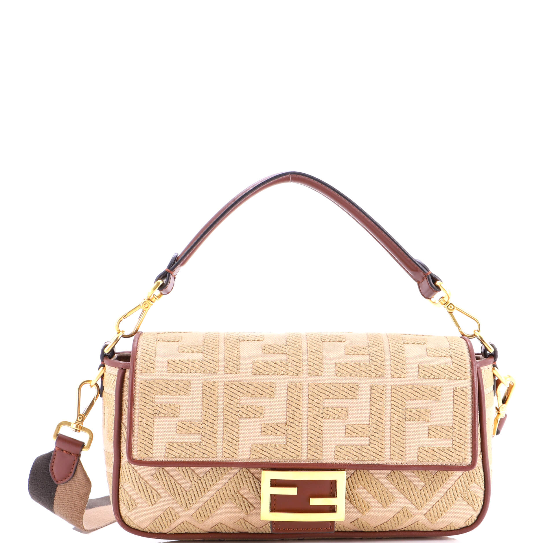 Baguette NM Bag Zucca Embroidered Canvas Medium