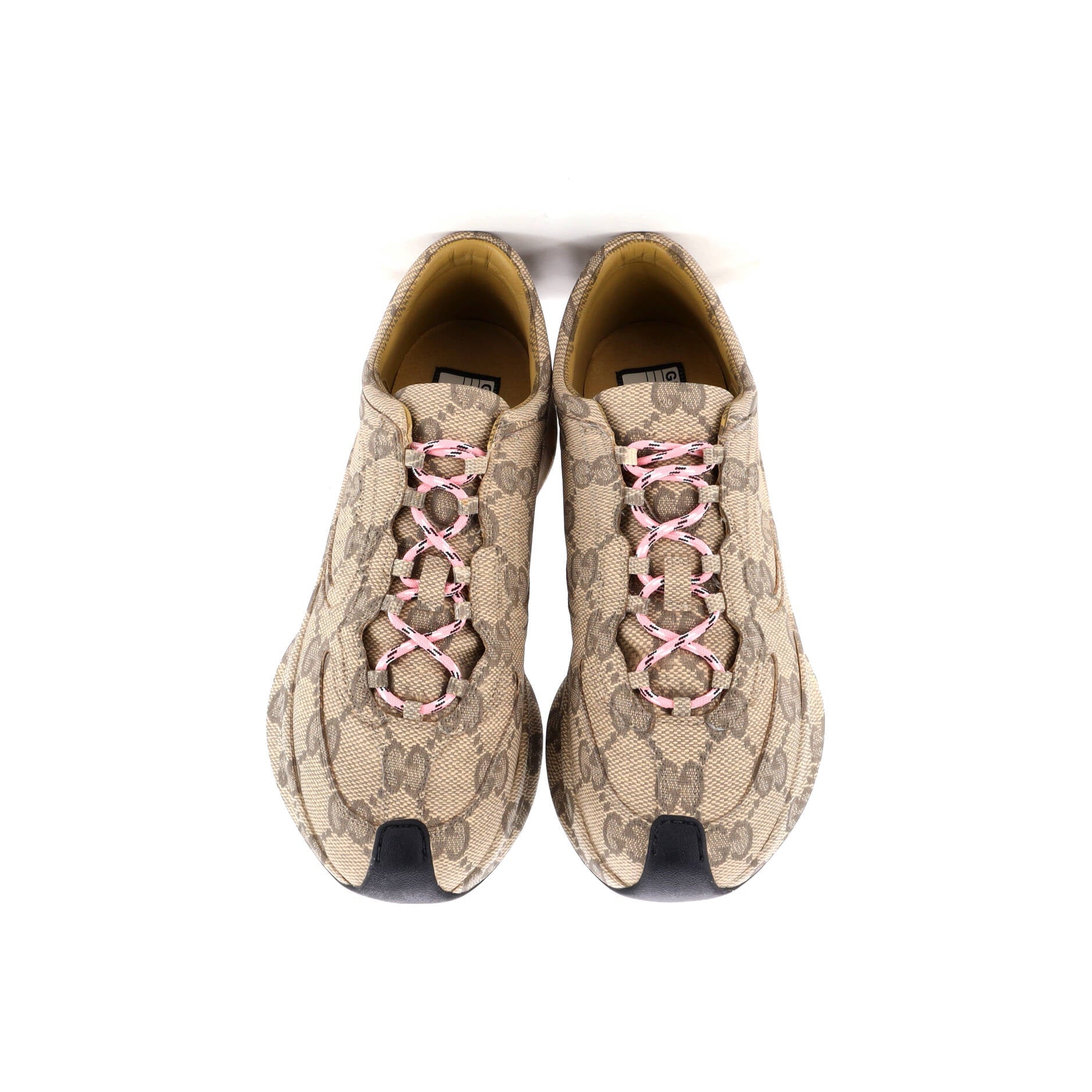 Women's Run Sneakers Monogram Print Leather