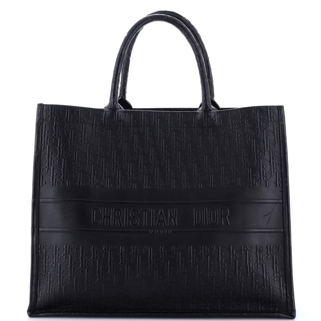 Book Tote Oblique Embossed Calfskin Large