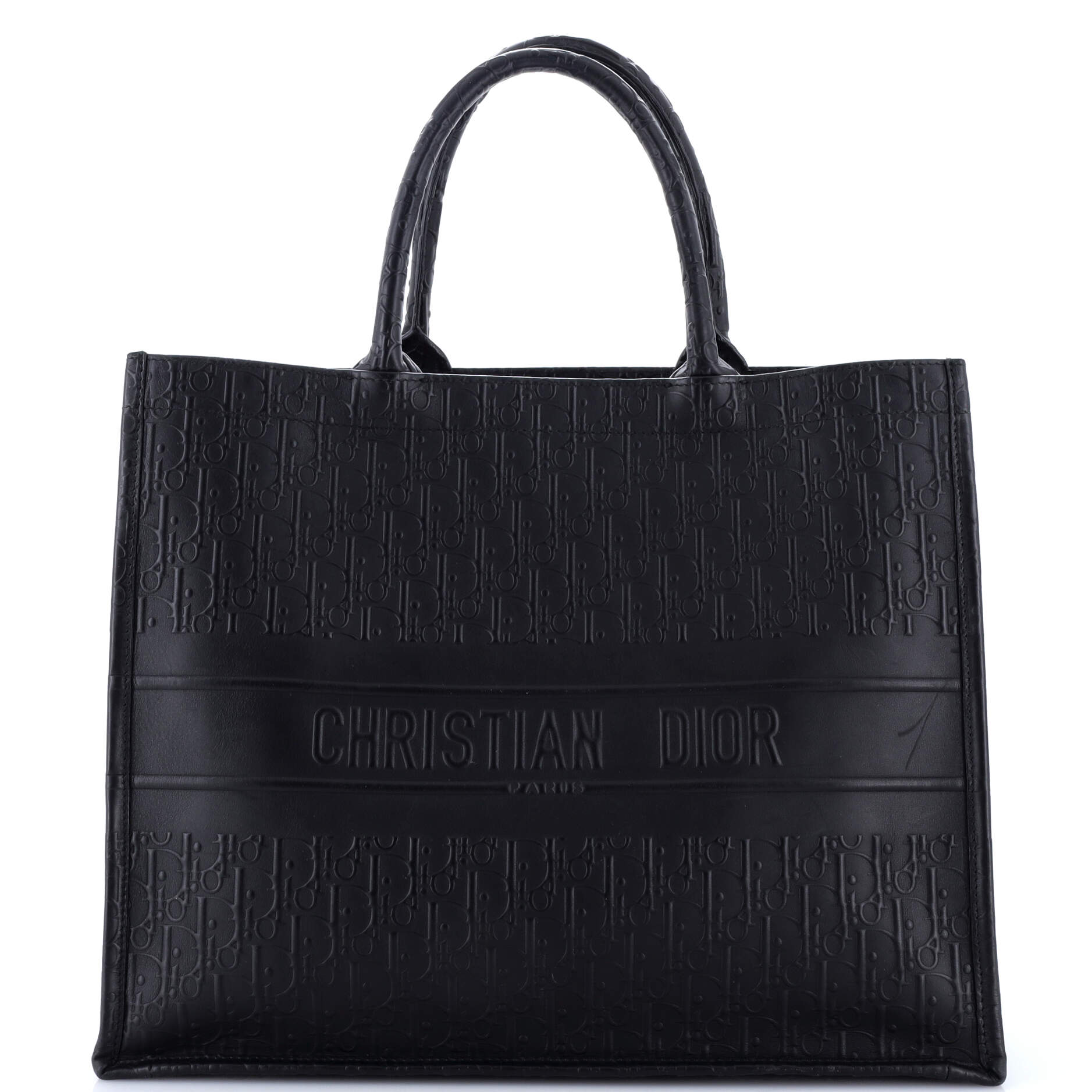 Book Tote Oblique Embossed Calfskin Large