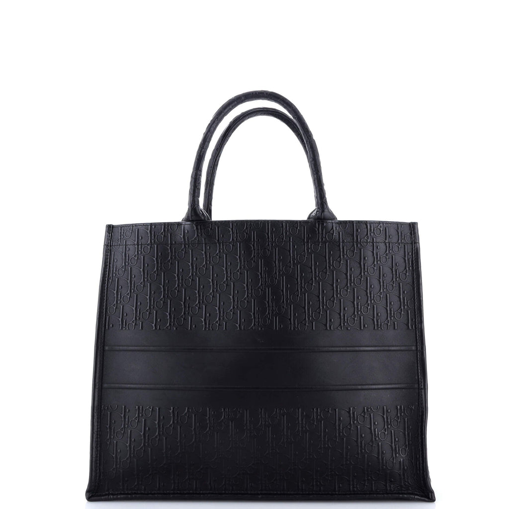 Book Tote Oblique Embossed Calfskin Large