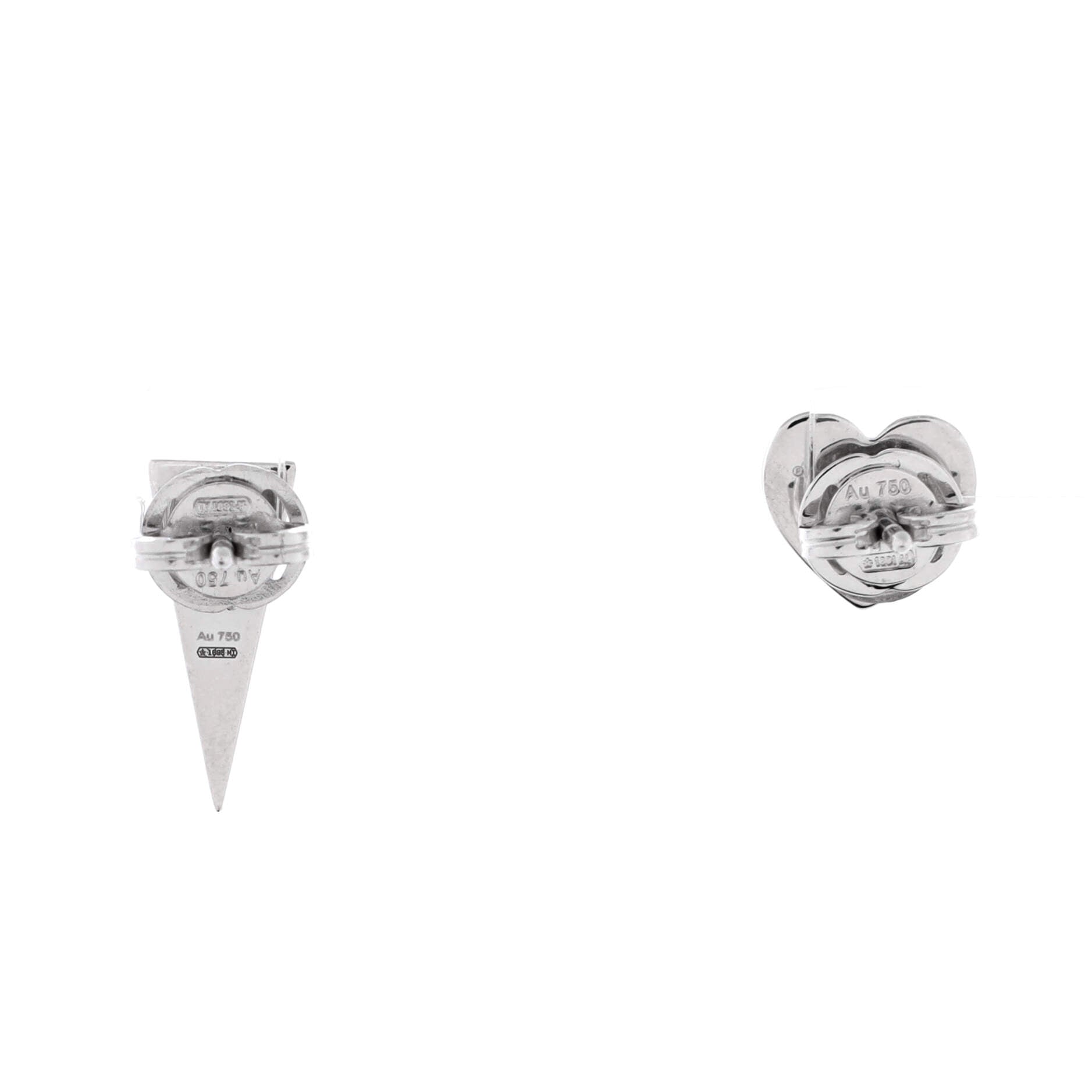 GG Icon Asymmetric Stud Earrings 18K White Gold with Diamond
