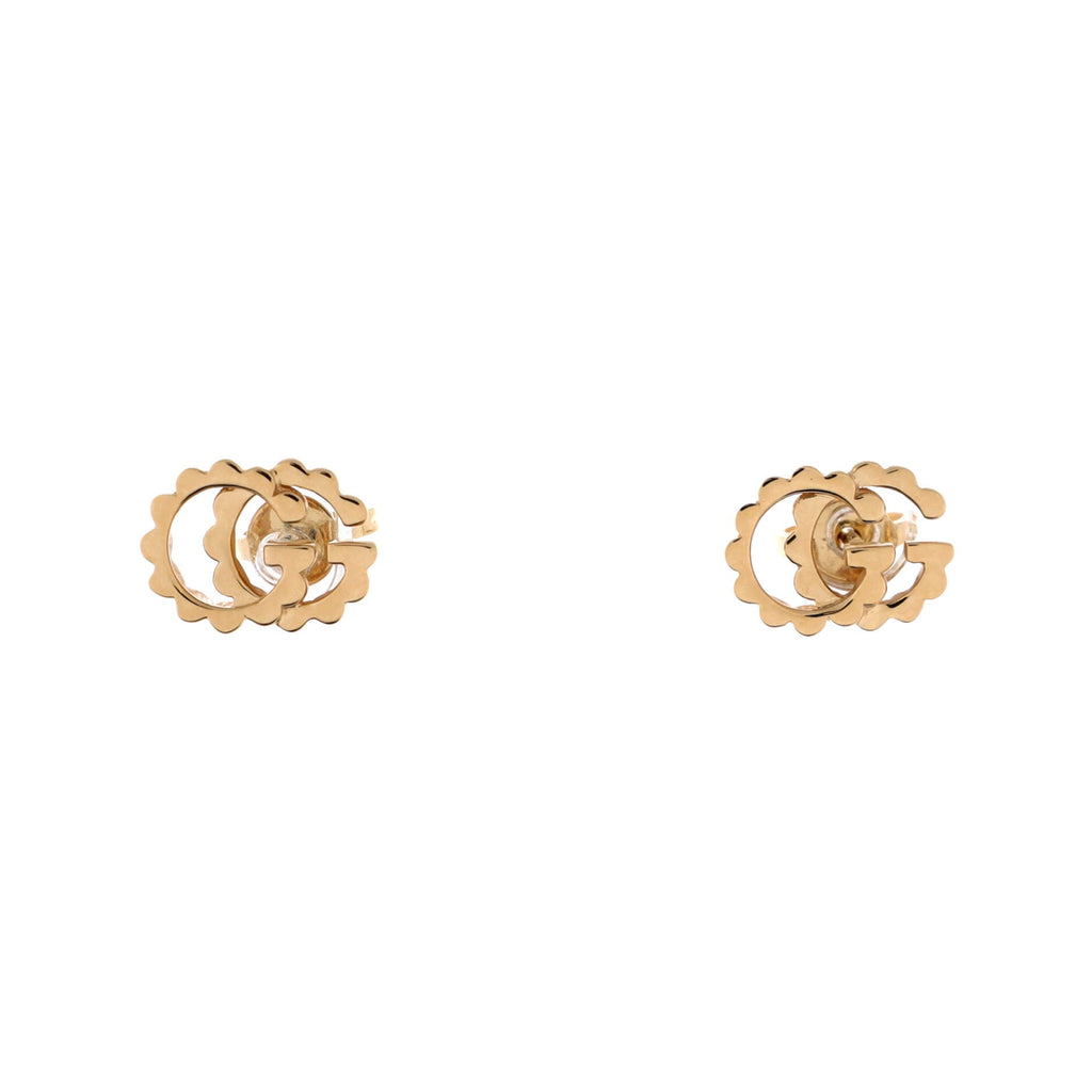 Scalloped GG Running Stud Earrings 18K Yellow Gold