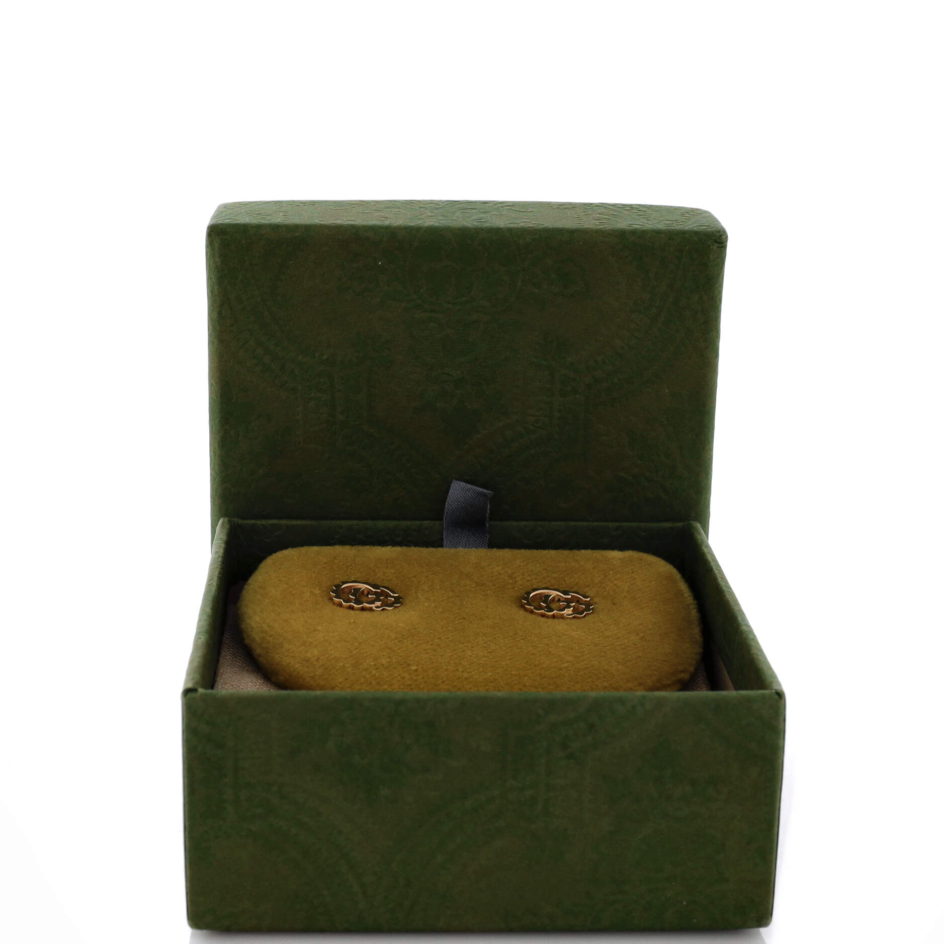 Scalloped GG Running Stud Earrings 18K Yellow Gold