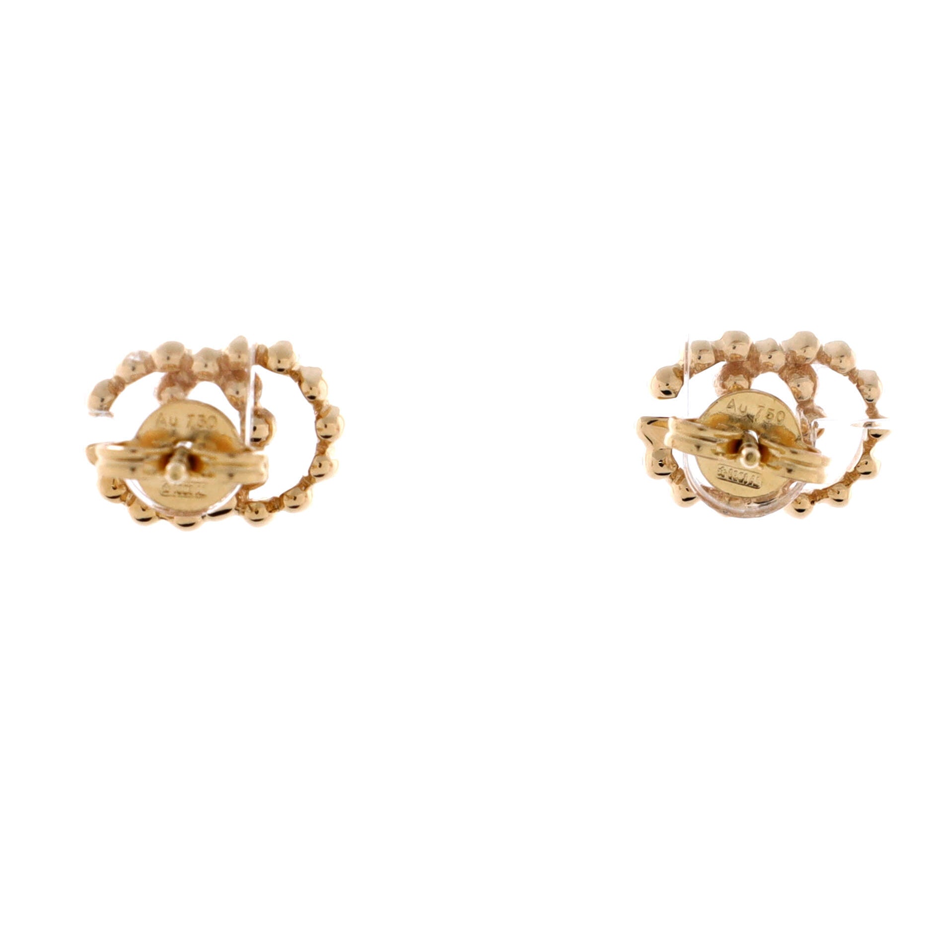 Scalloped GG Running Stud Earrings 18K Yellow Gold