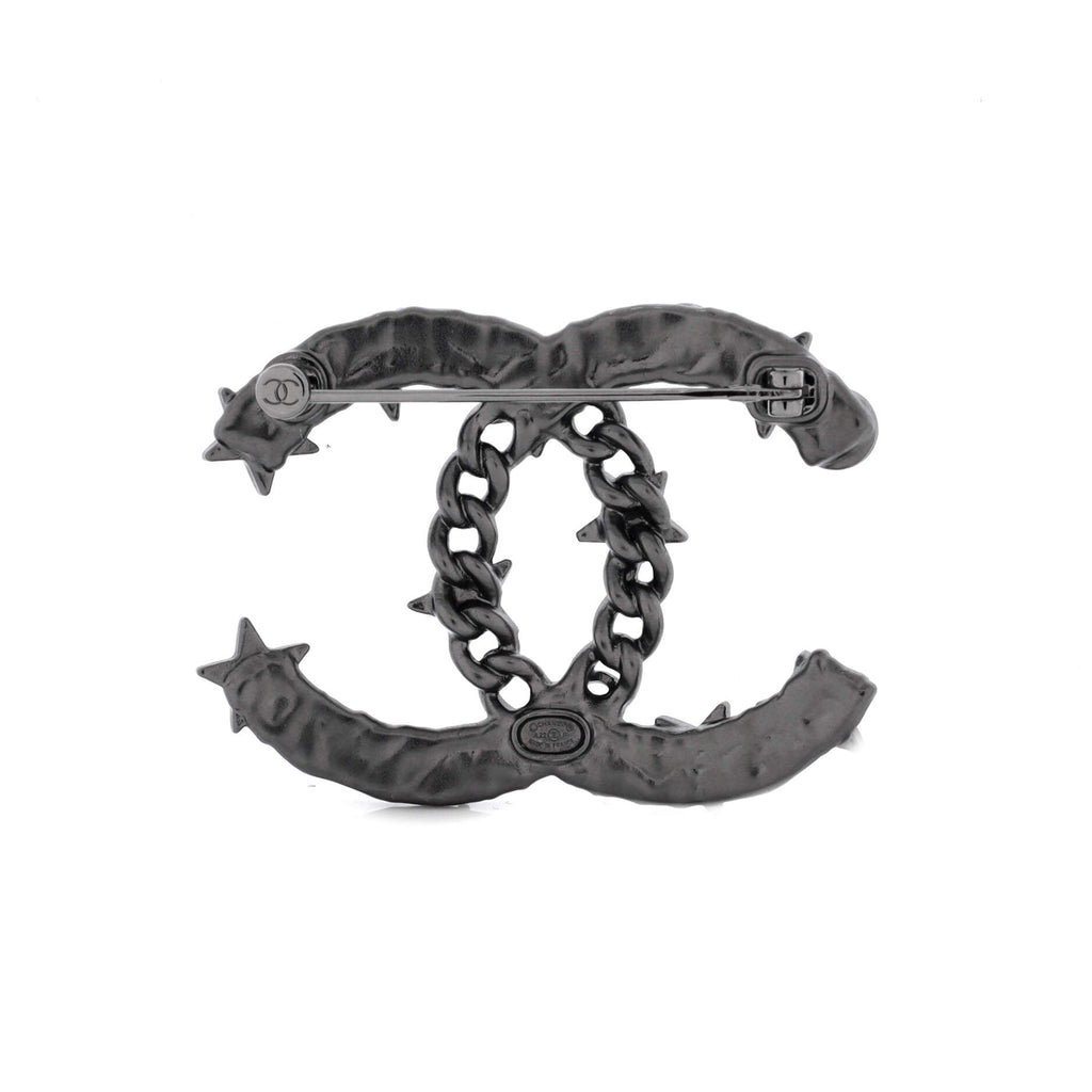 CC Coco Star Brooch Metal with Enamel and Crystal
