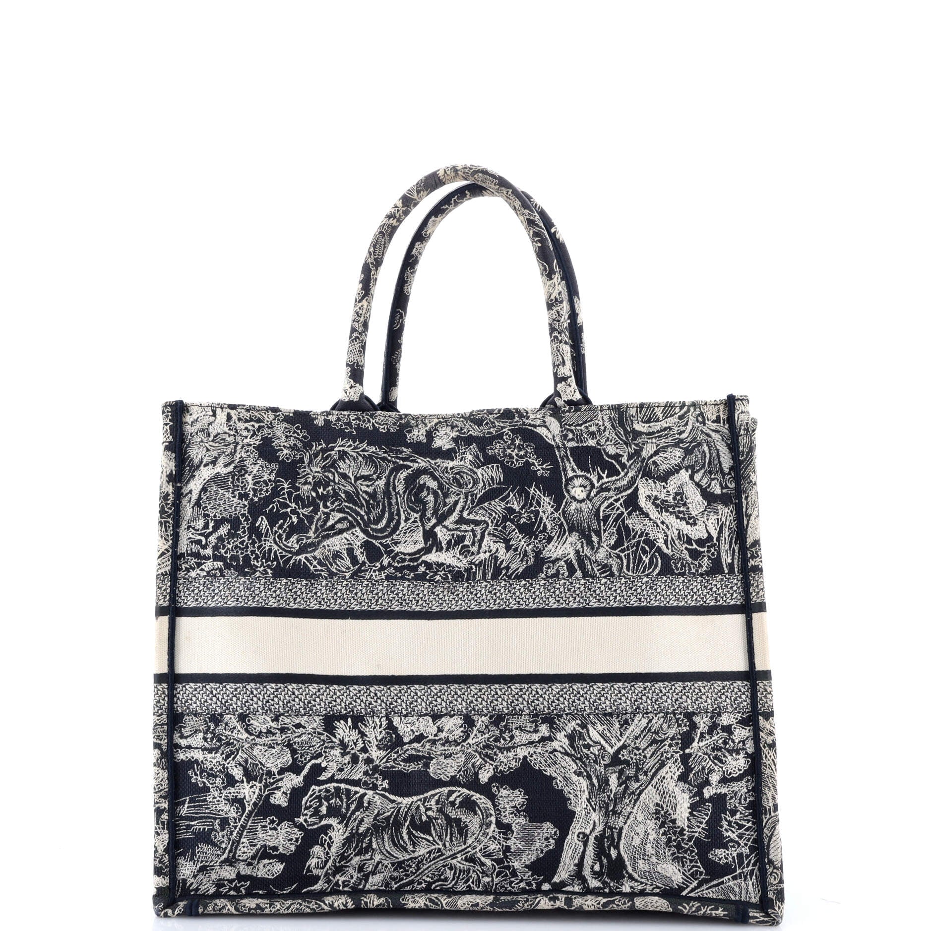 Book Tote Embroidered Canvas Large