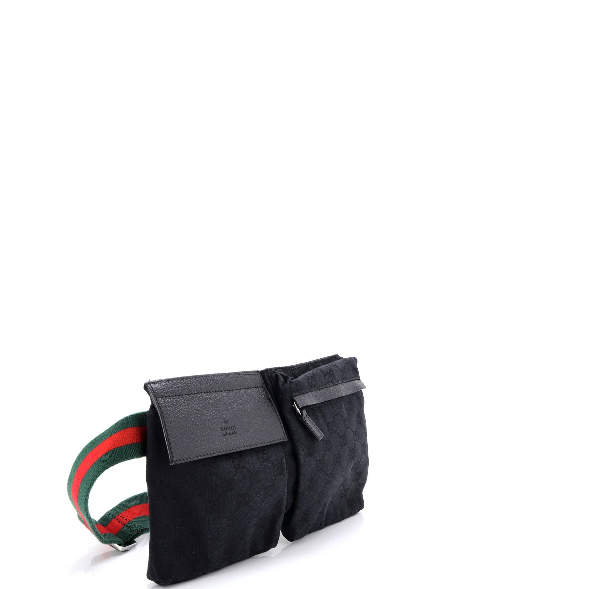 Vintage Double Belt Bag GG Canvas with Leather Small