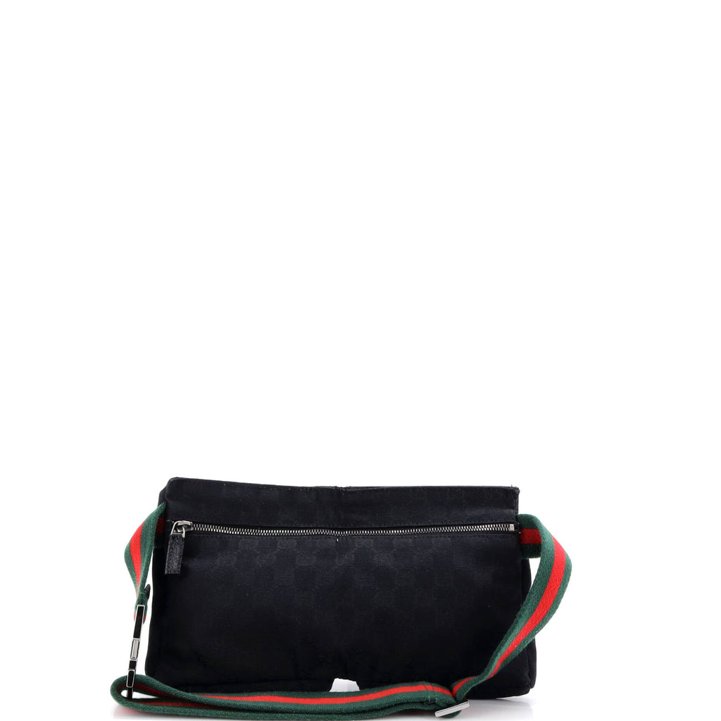 Vintage Double Belt Bag GG Canvas with Leather Small