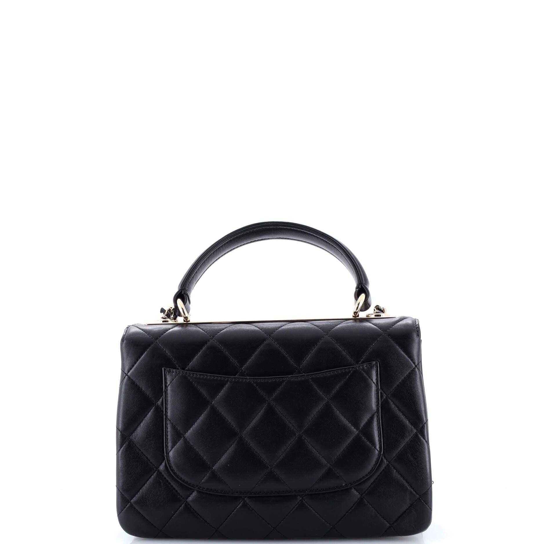 Trendy CC Top Handle Bag Quilted Lambskin Small