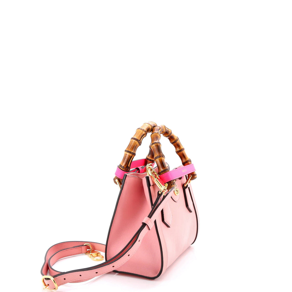 Diana NM Bamboo Handle Tote Leather Mini