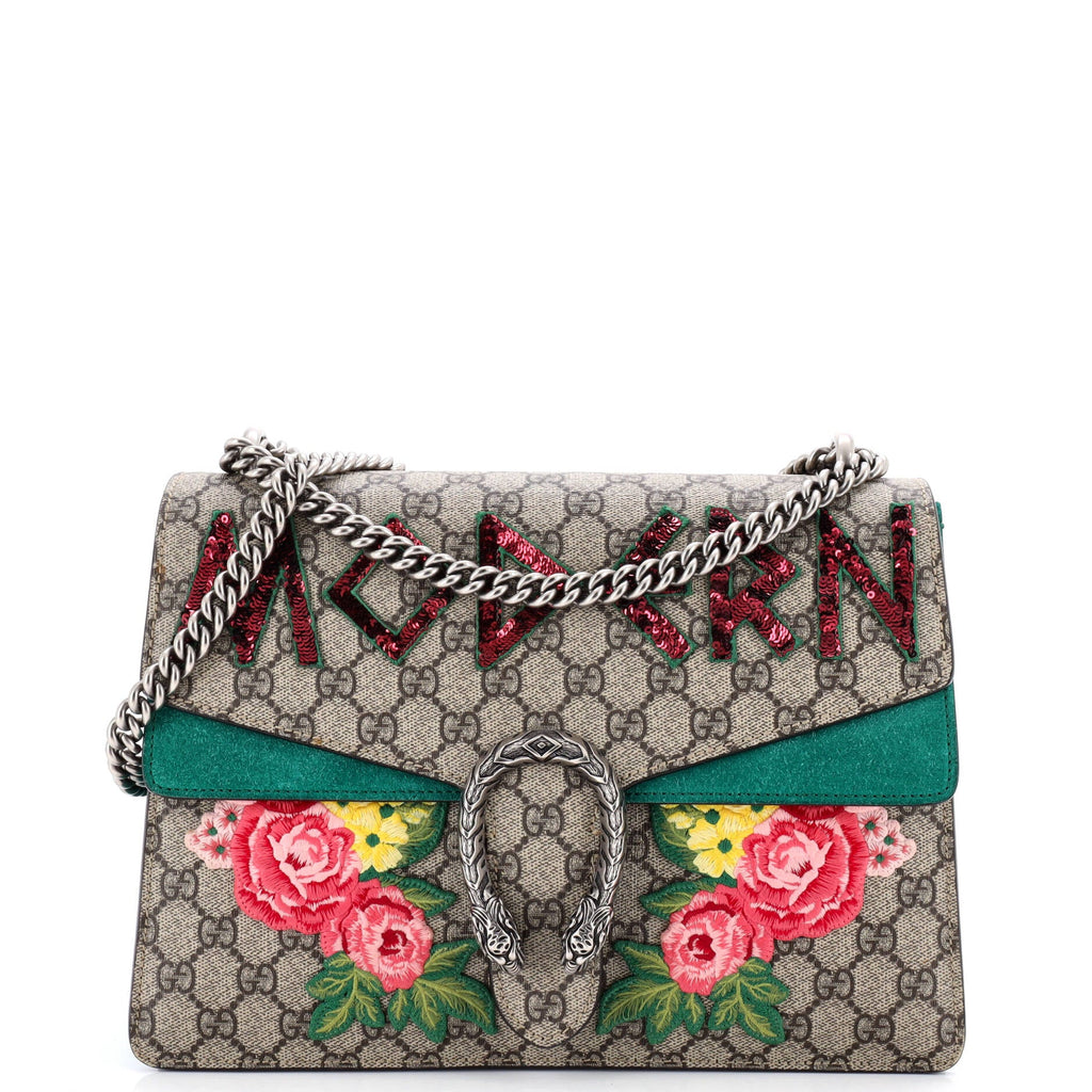 Dionysus Bag Embroidered GG Coated Canvas Medium