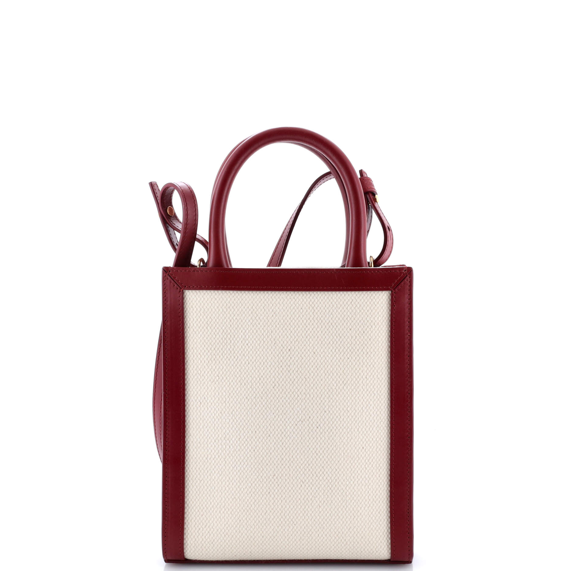 Vertical Cabas Tote Canvas with Leather Mini
