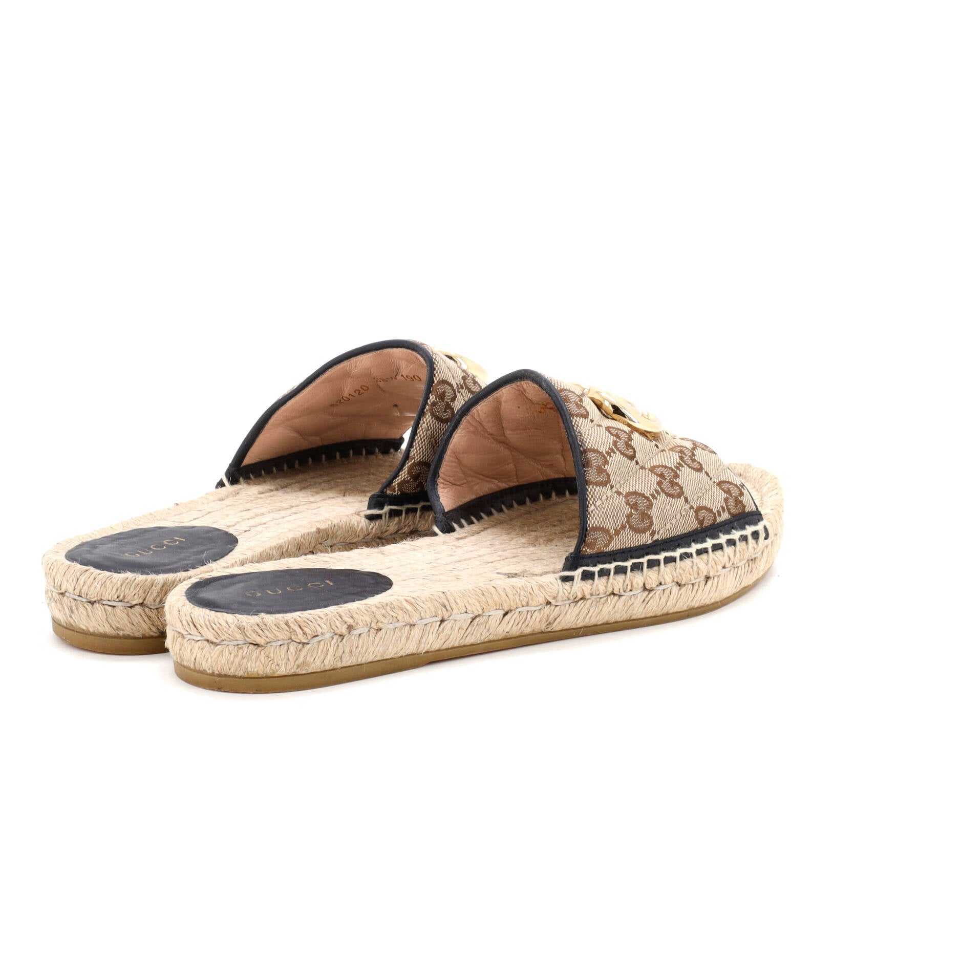 Women's GG Marmont Espadrilles Slide Sandals Diagonal Quilted GG Canvas
