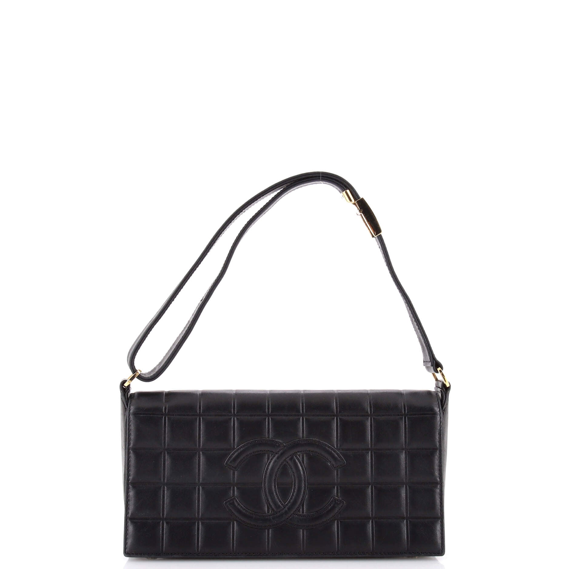 Chocolate Bar CC Flap Bag Quilted Leather East West