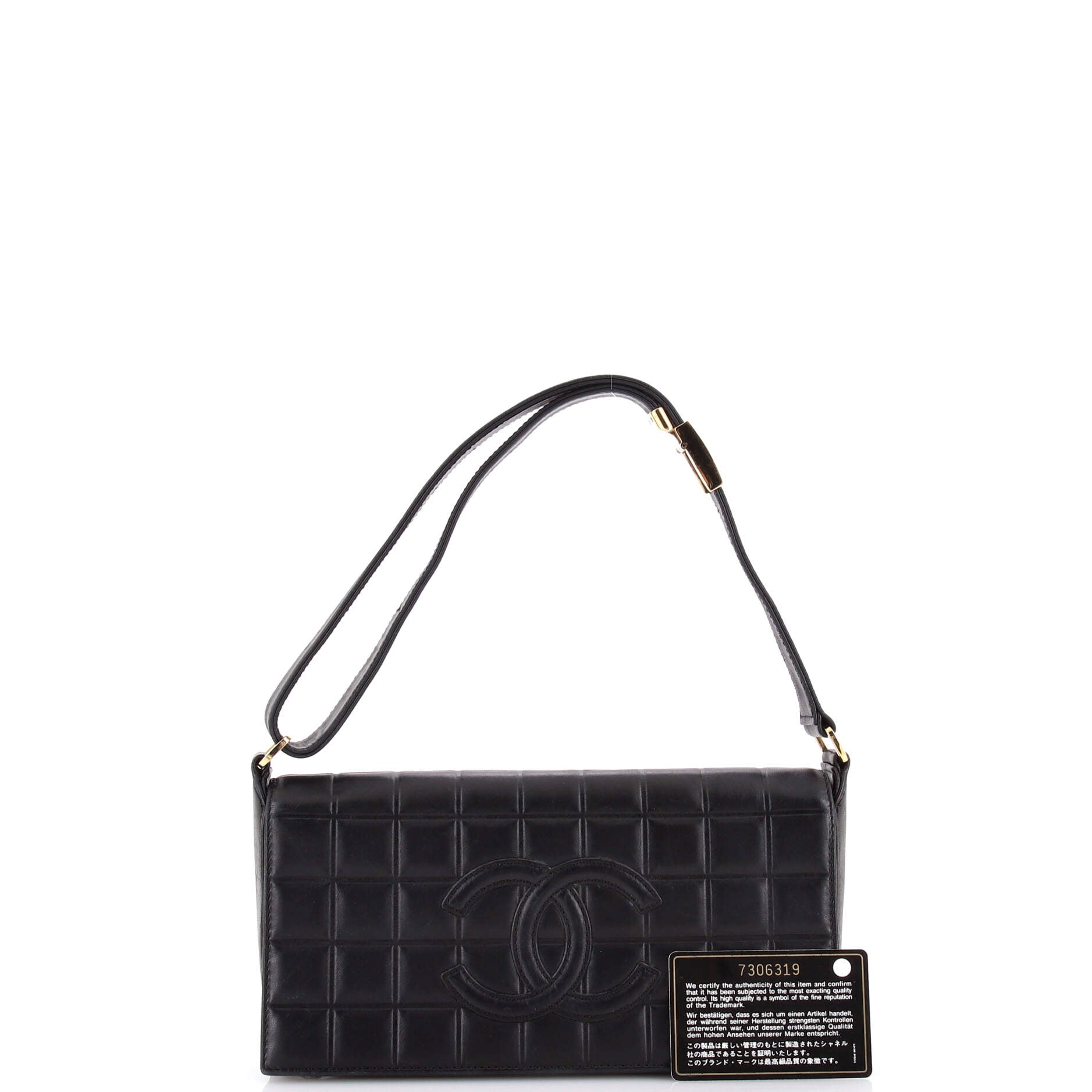 Chocolate Bar CC Flap Bag Quilted Leather East West