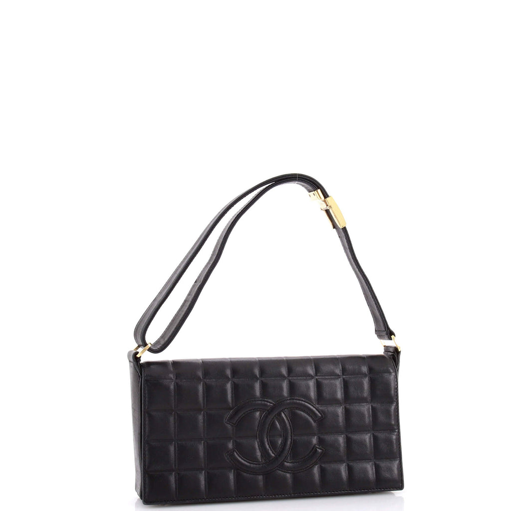 Chocolate Bar CC Flap Bag Quilted Leather East West