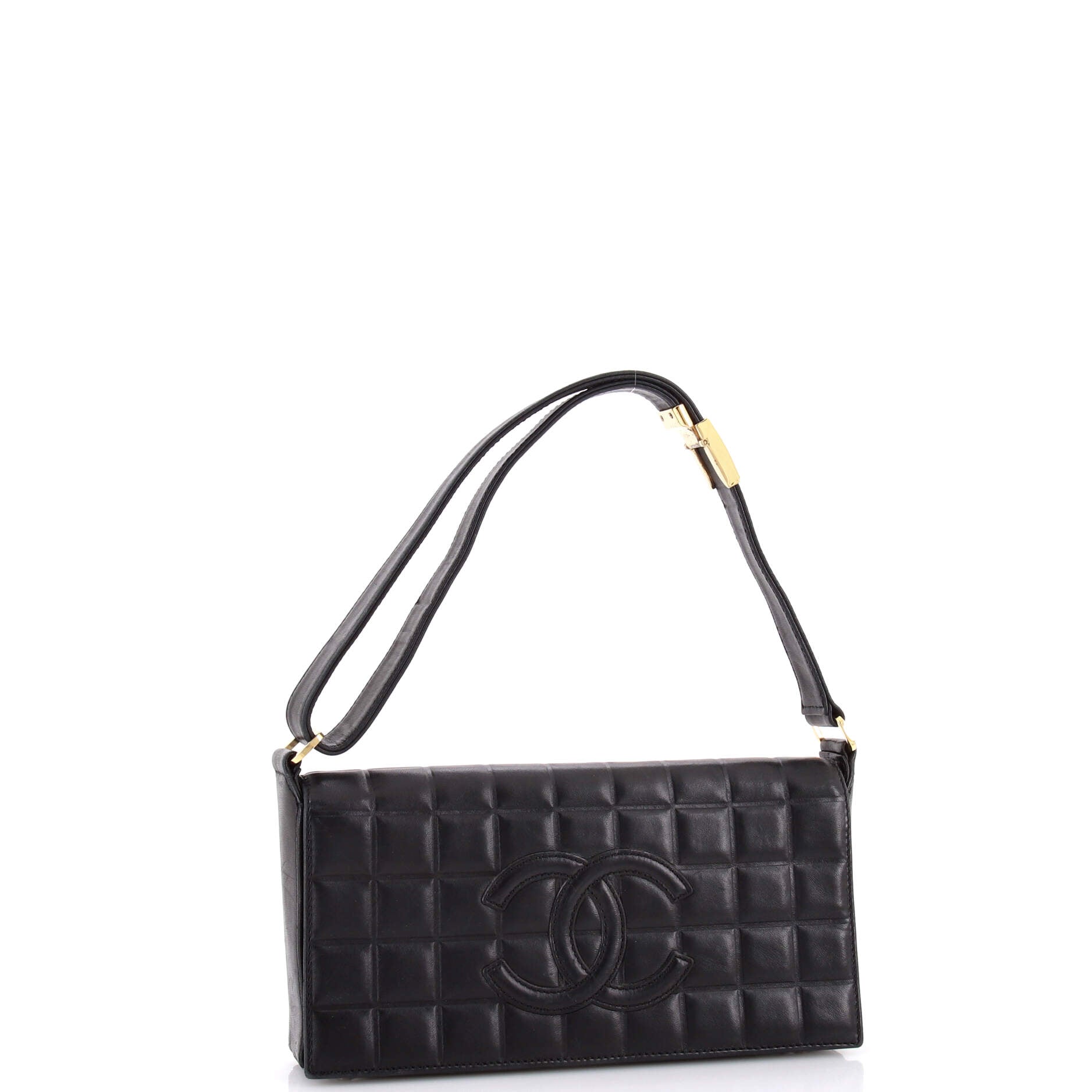 Chocolate Bar CC Flap Bag Quilted Leather East West