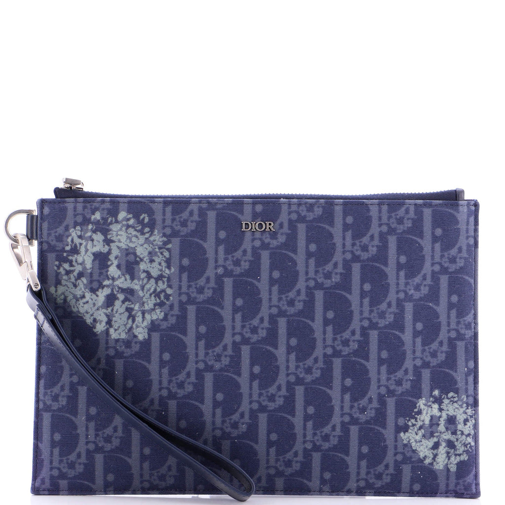 A5 Pouch Printed Oblique Denim