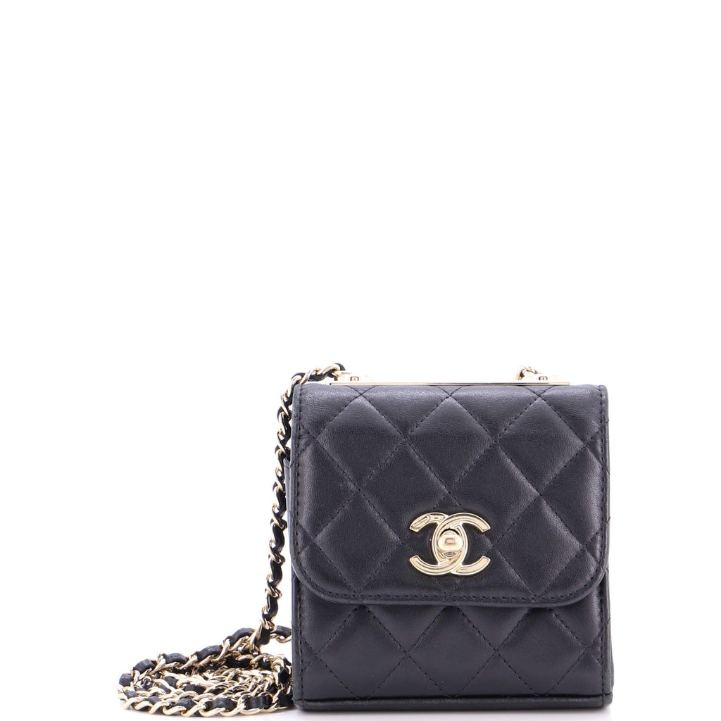 Trendy CC Clutch with Chain Quilted Lambskin Small
