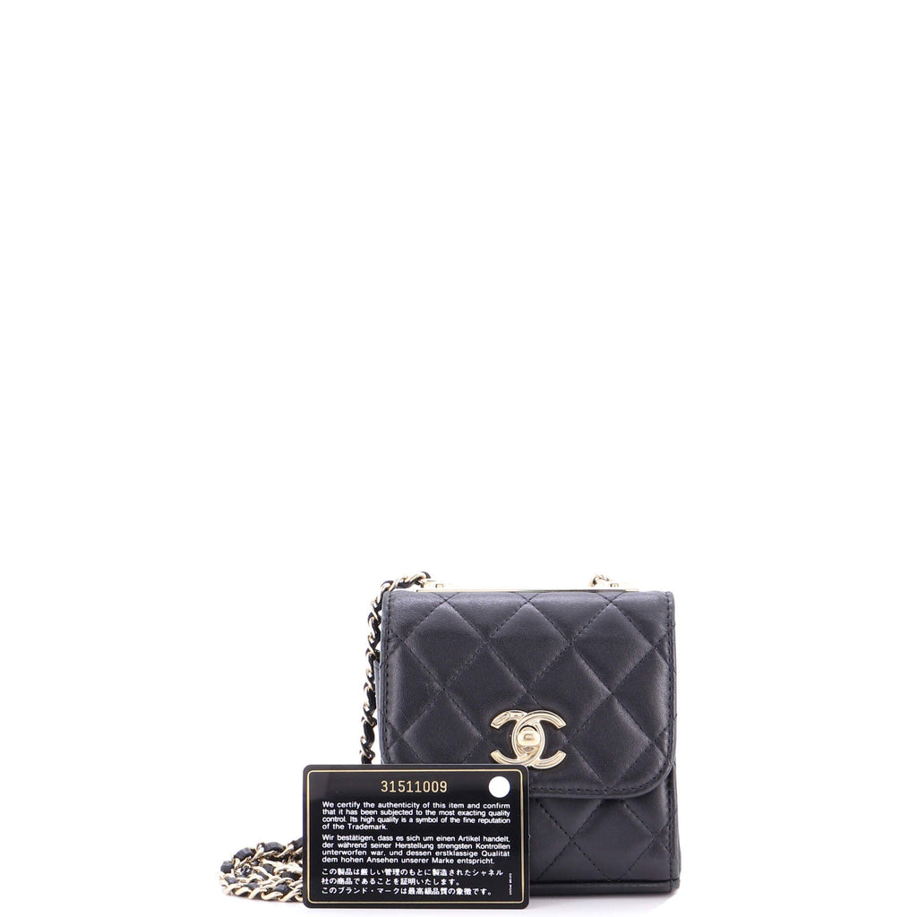 Trendy CC Clutch with Chain Quilted Lambskin Small