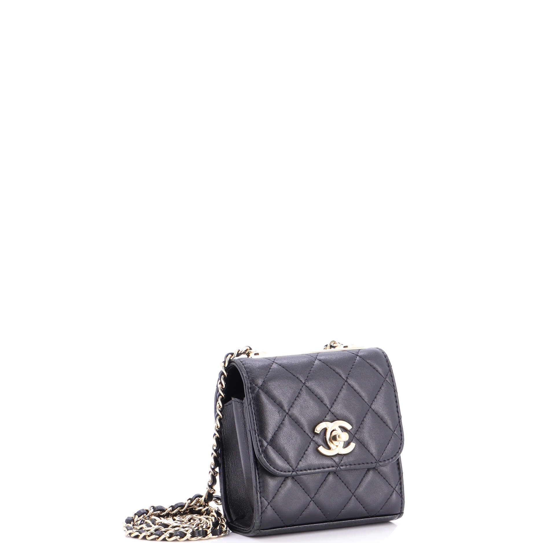 Trendy CC Clutch with Chain Quilted Lambskin Small