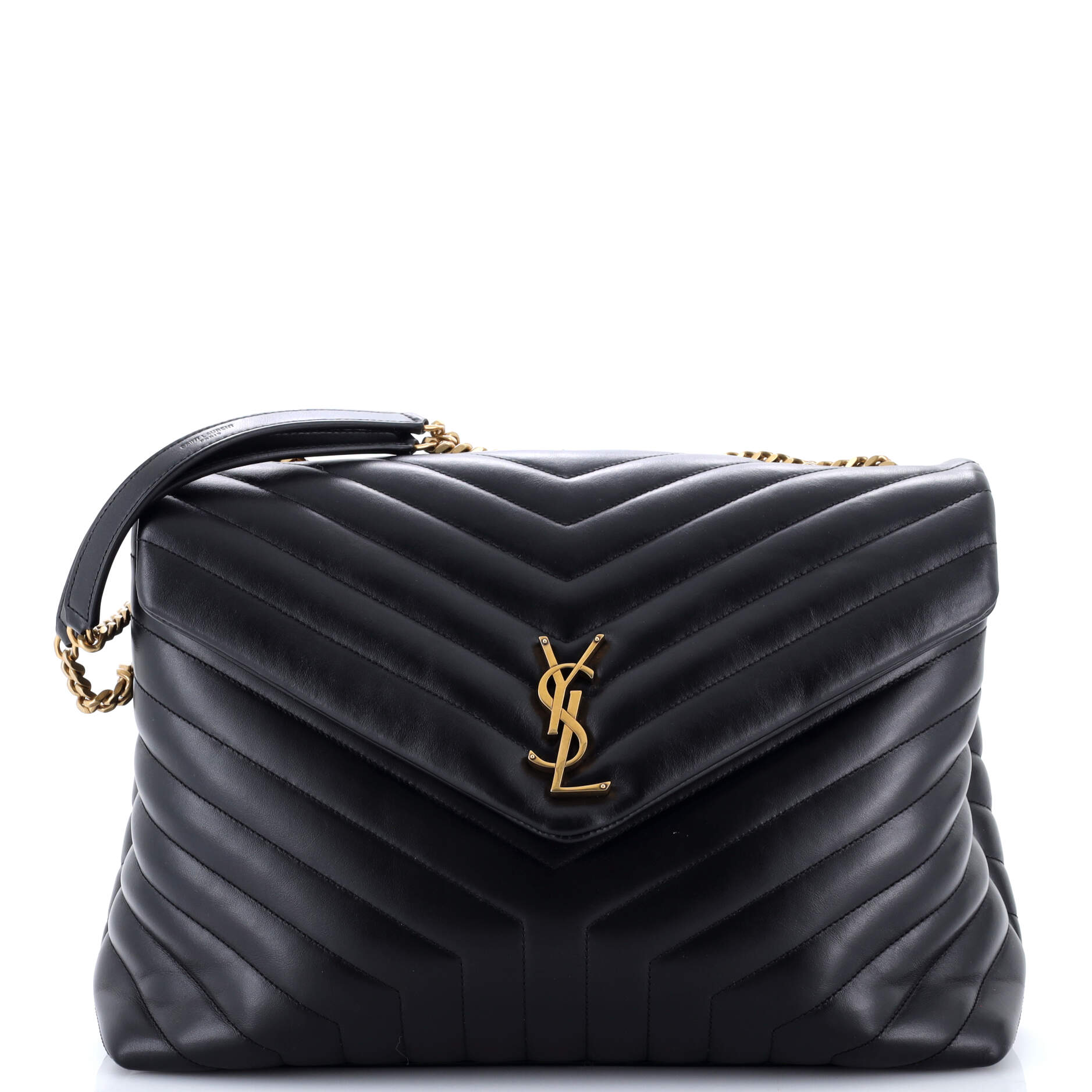 Loulou Shoulder Bag Matelasse Chevron Leather Large
