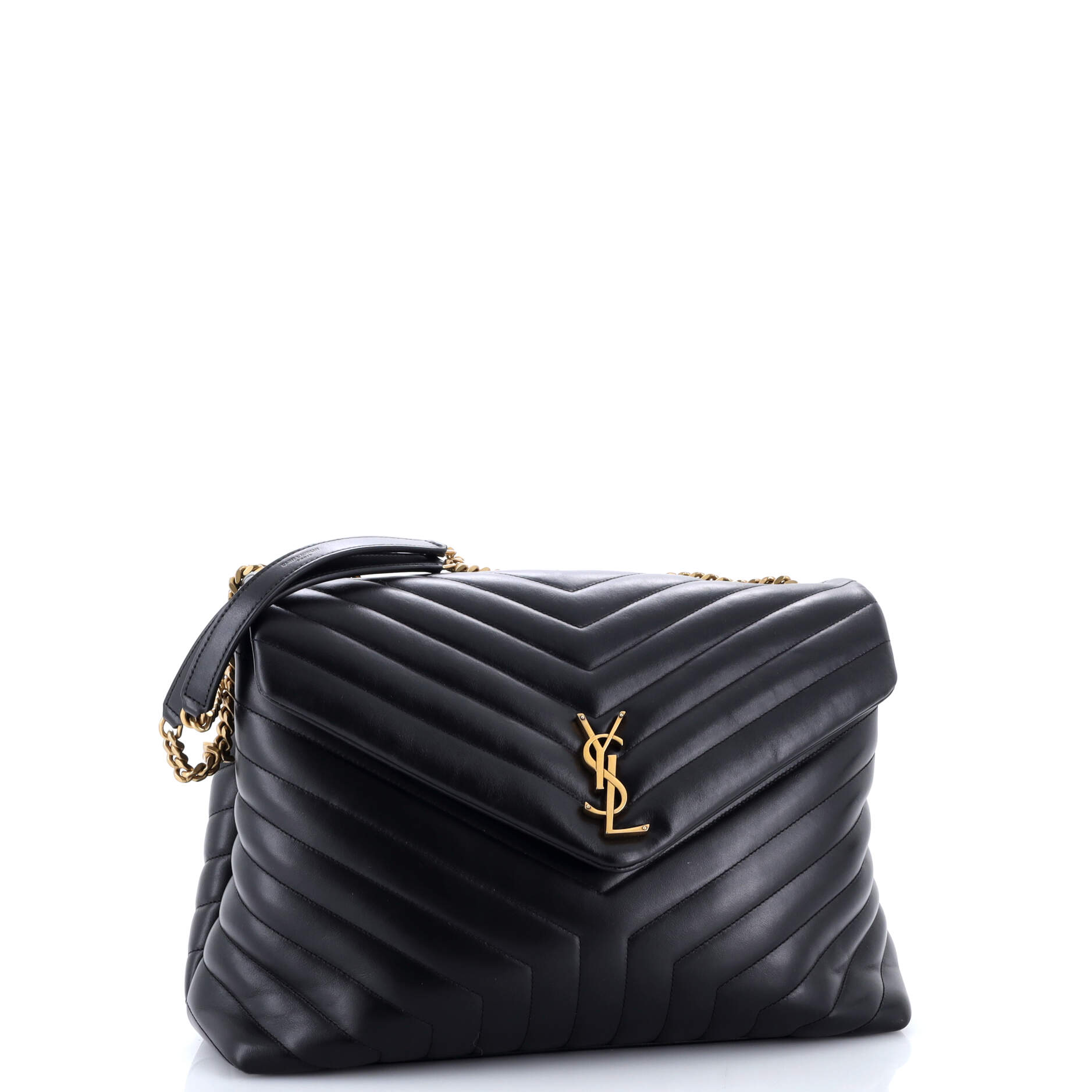 Loulou Shoulder Bag Matelasse Chevron Leather Large