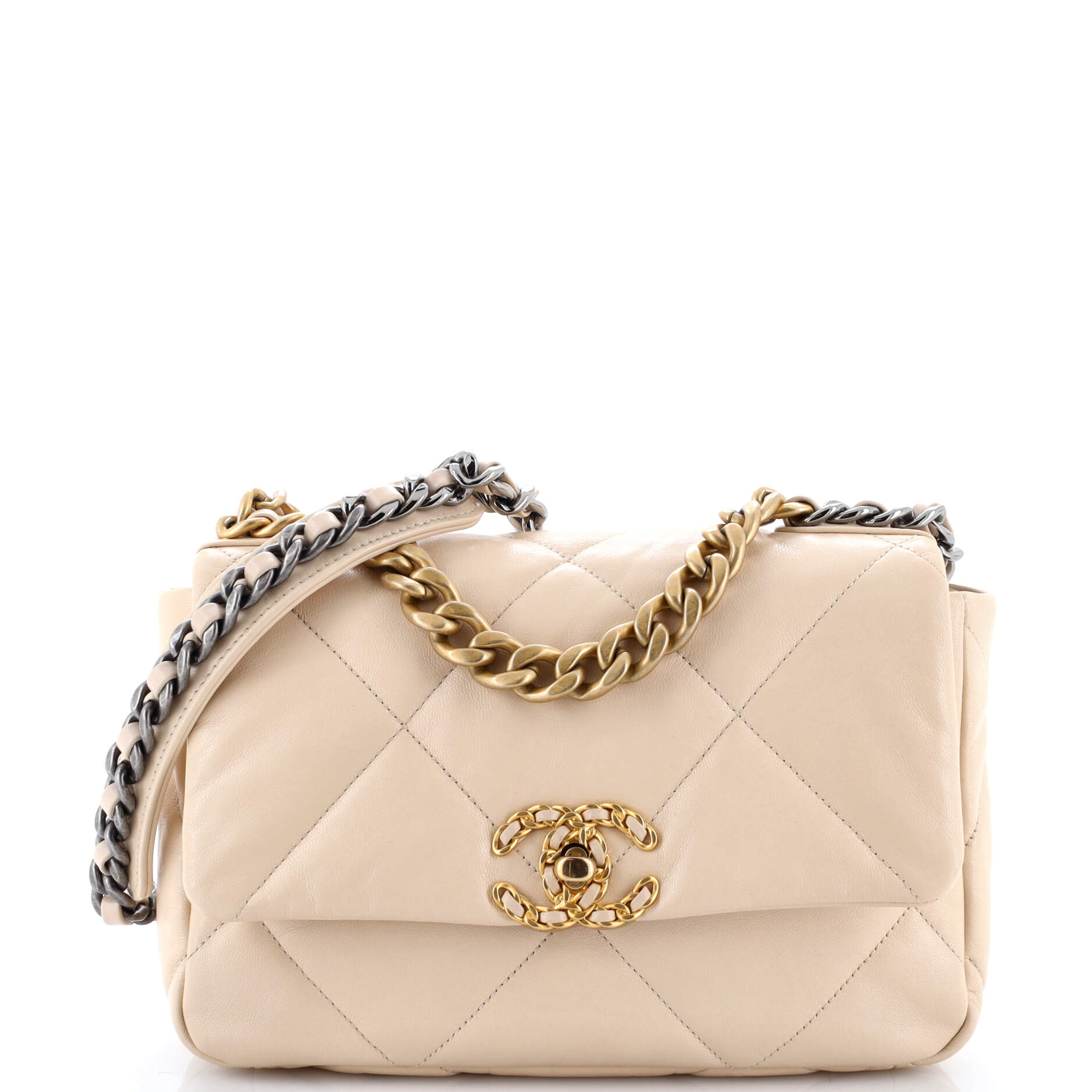 19 Flap Bag Quilted Leather Medium