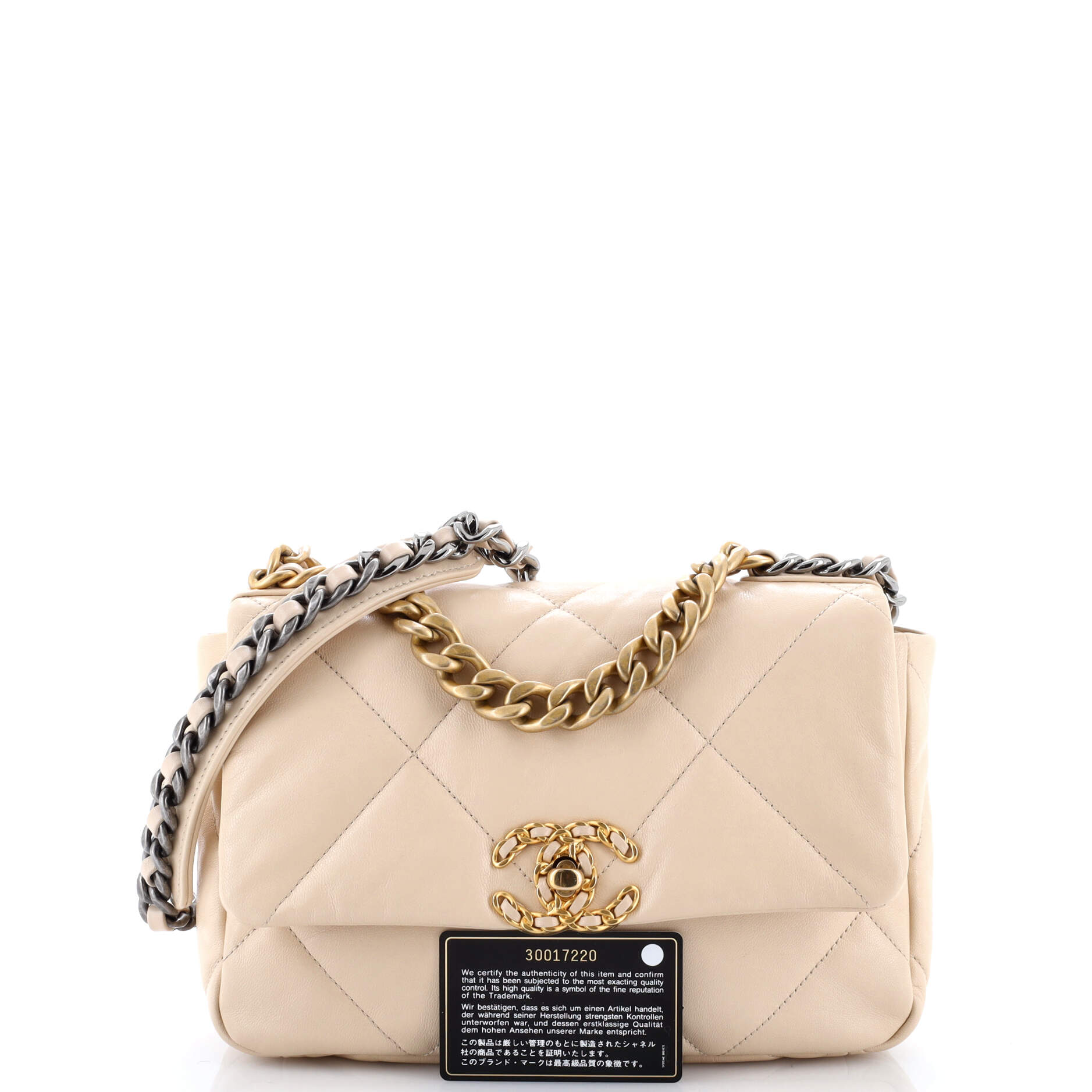 19 Flap Bag Quilted Leather Medium