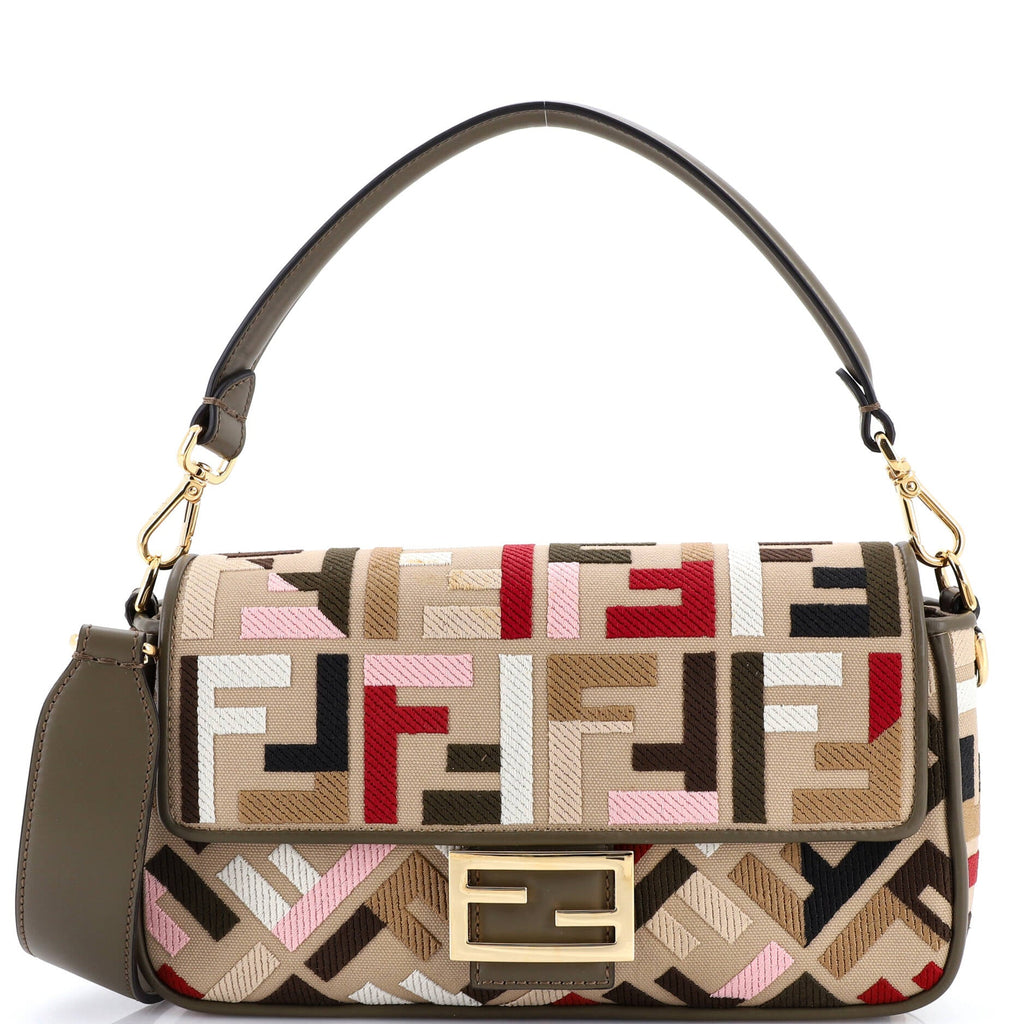 Baguette NM Bag Zucca Embroidered Canvas Medium