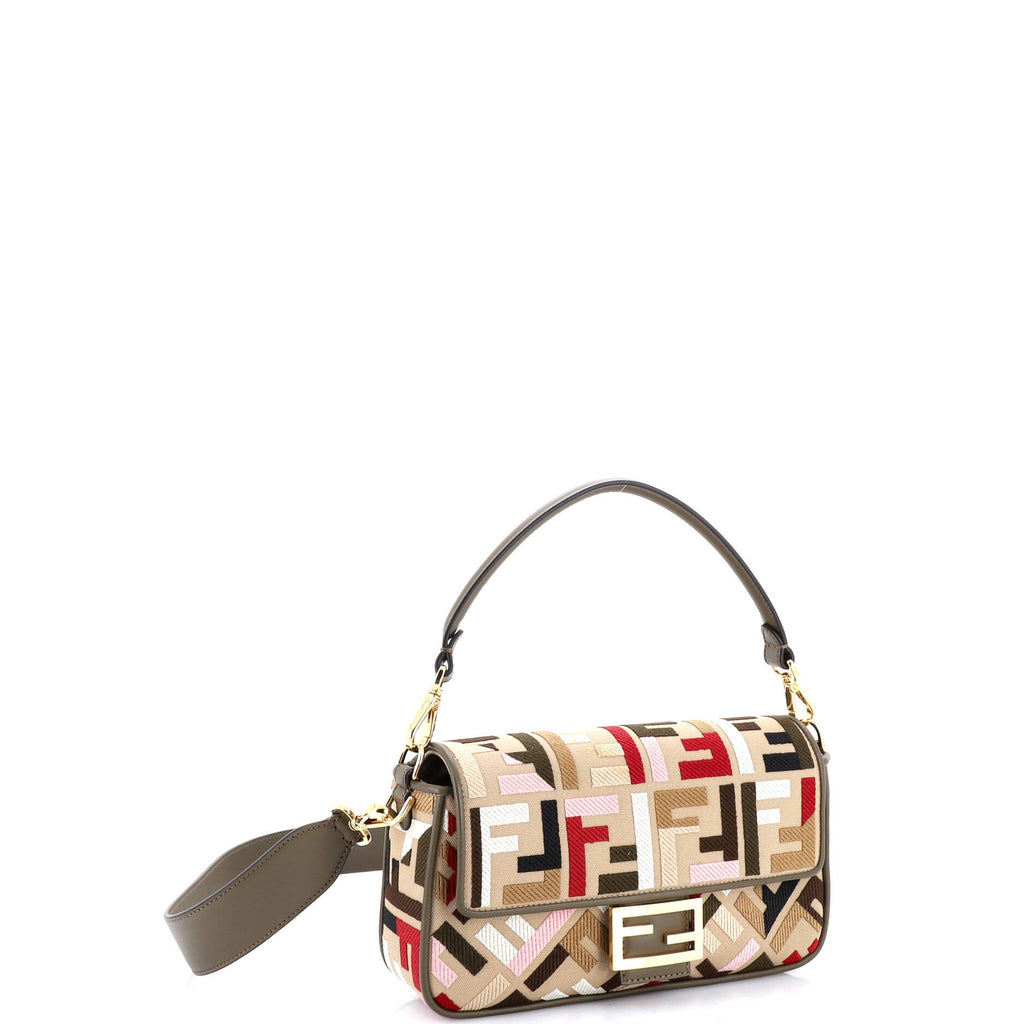 Baguette NM Bag Zucca Embroidered Canvas Medium