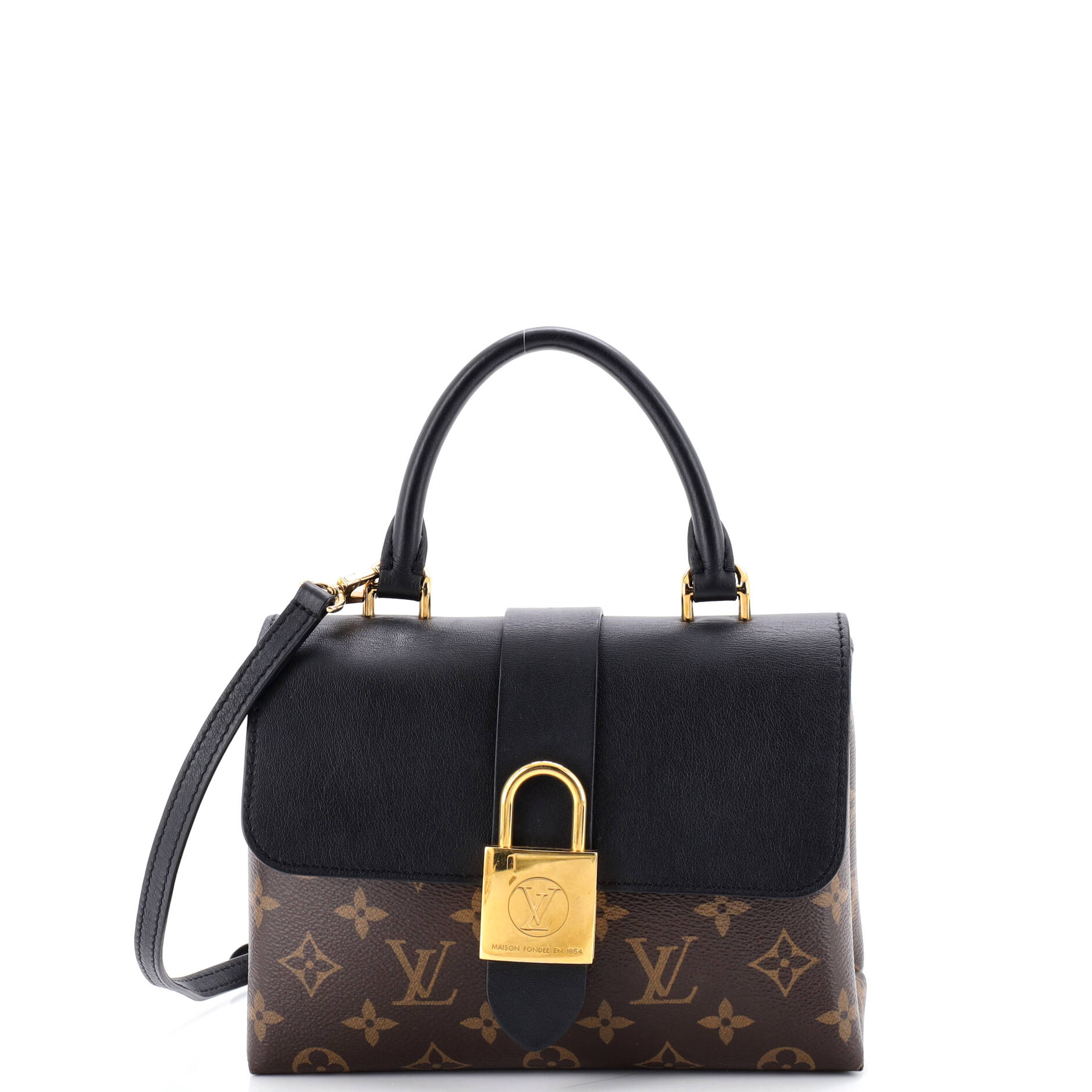 Locky Handbag Monogram Canvas with Leather BB