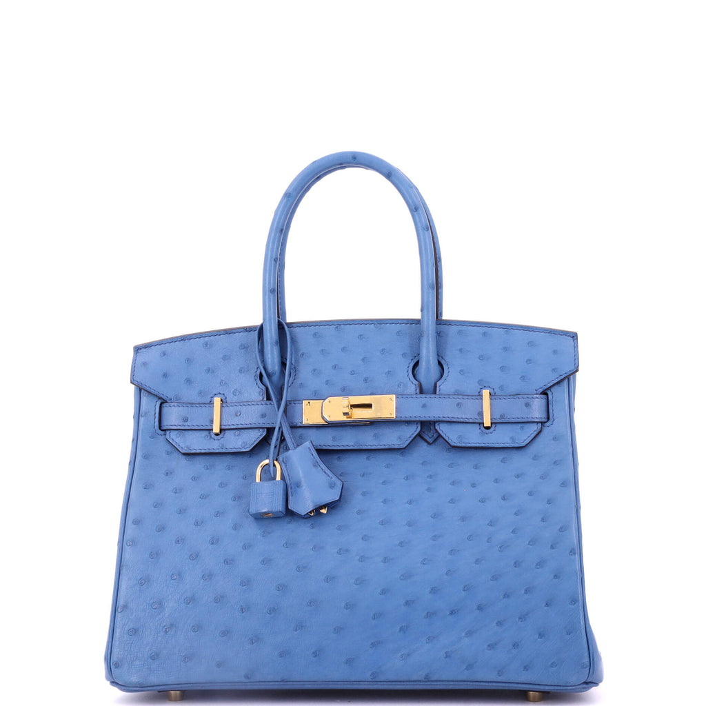 Birkin Handbag Mykonos Ostrich with Gold Hardware 30
