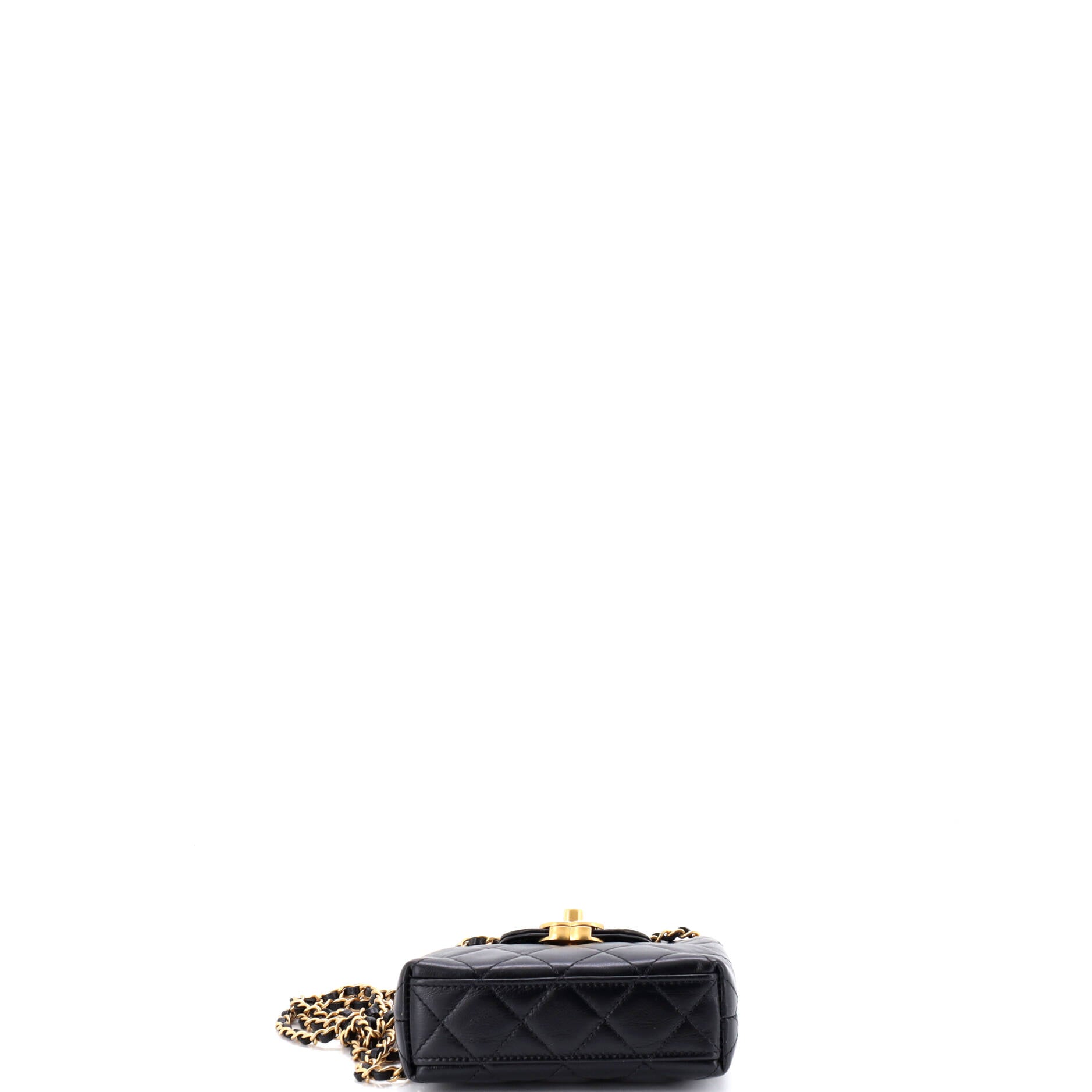 Kelly Top Handle Shopping Bag Quilted Shiny Aged Calfskin Nano