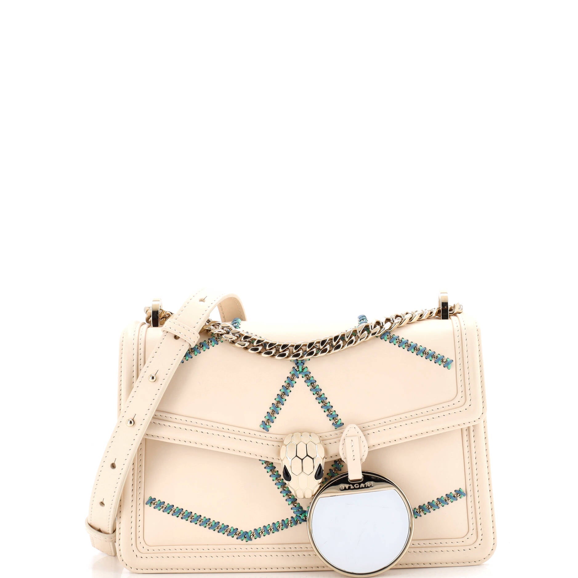 Serpenti Forever Shoulder Bag Whipstitched Leather Small