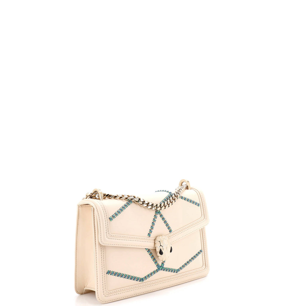 Serpenti Forever Shoulder Bag Whipstitched Leather Small
