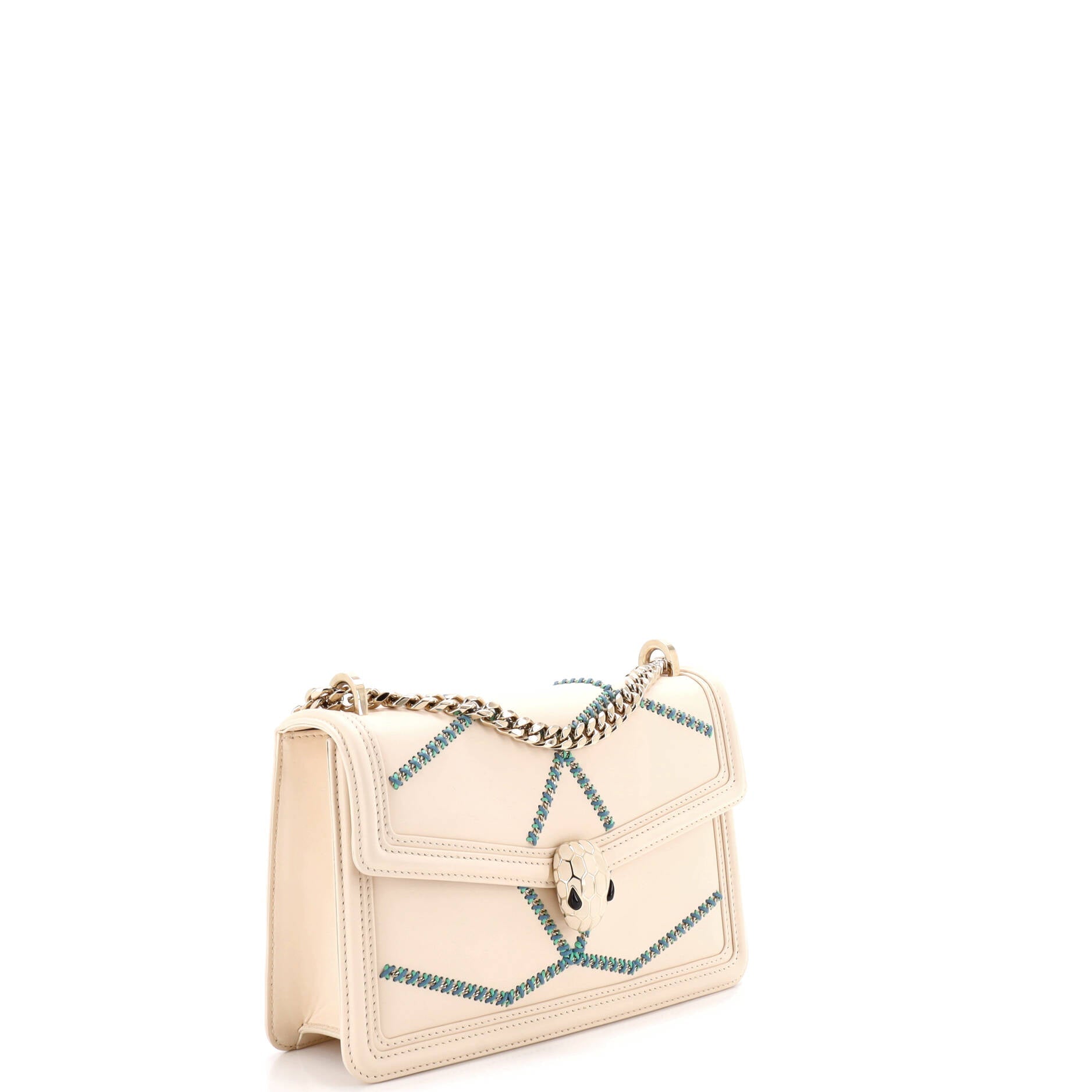 Serpenti Forever Shoulder Bag Whipstitched Leather Small