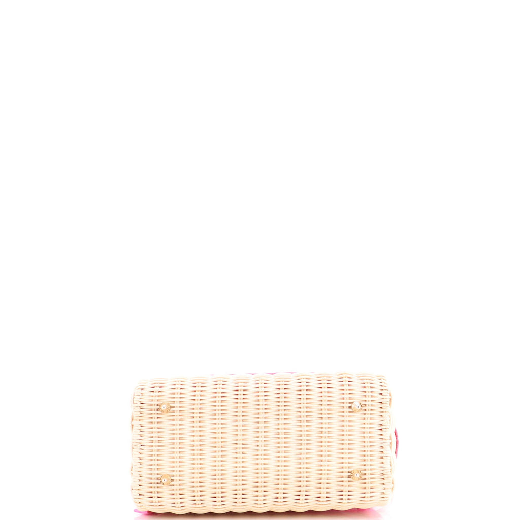 Lady Dior Bag Wicker and Oblique Canvas Medium
