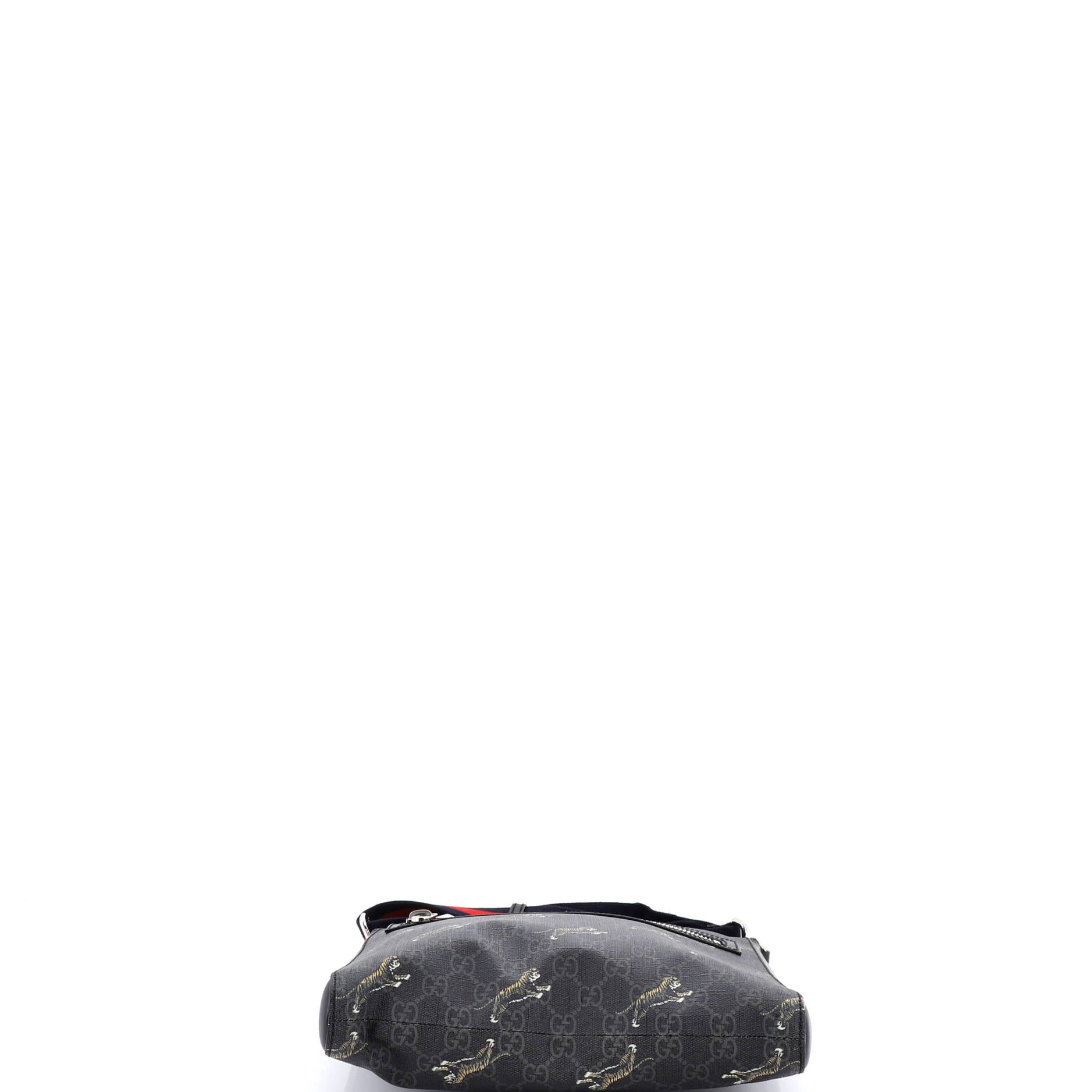 Web Strap Front Zip Messenger Bag Printed GG Coated Canvas Medium