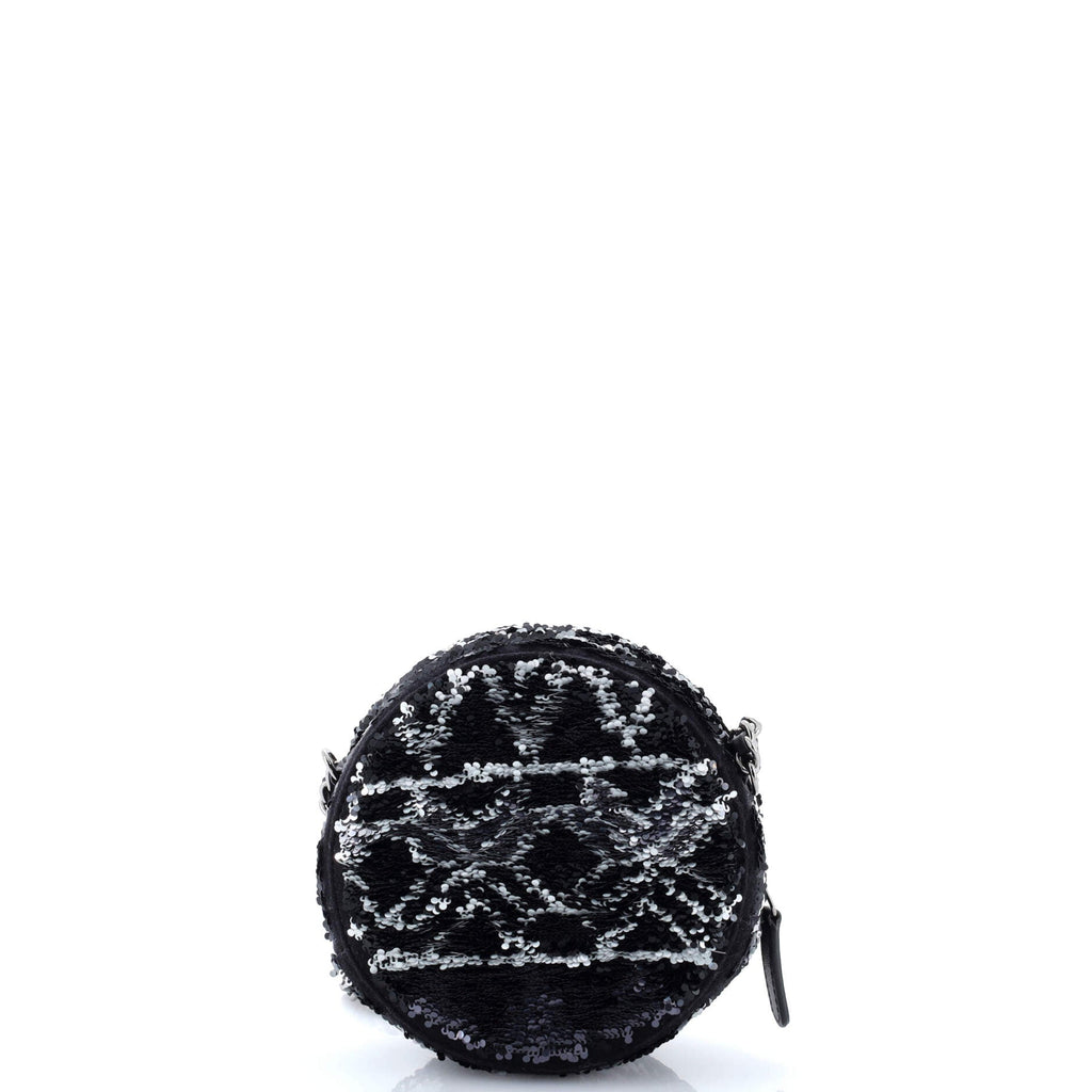Round Clutch with Chain Sequins Mini