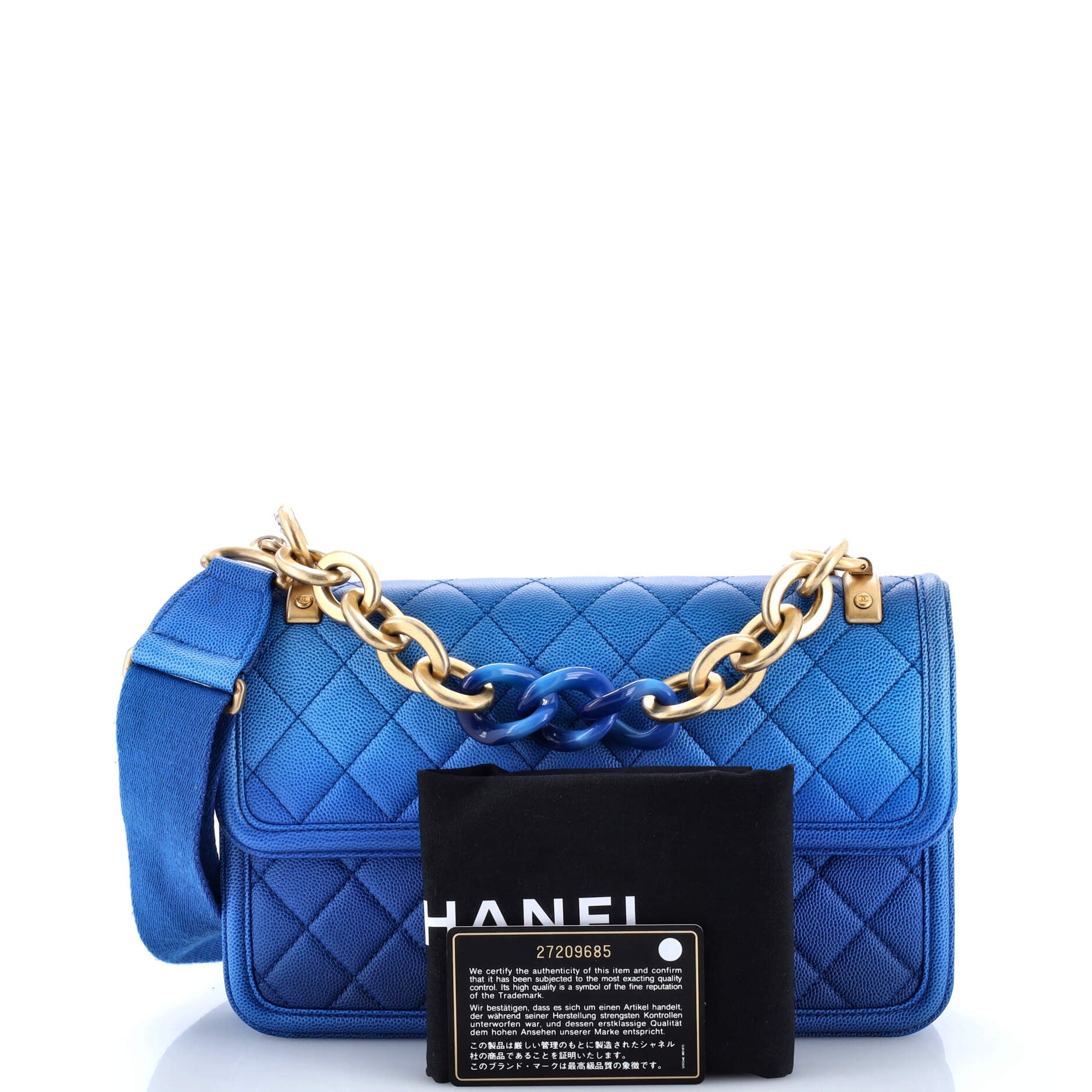 Sunset On The Sea Flap Bag Quilted Caviar Medium