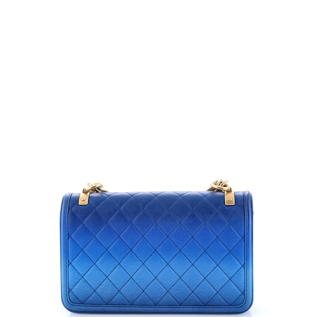 Sunset On The Sea Flap Bag Quilted Caviar Medium