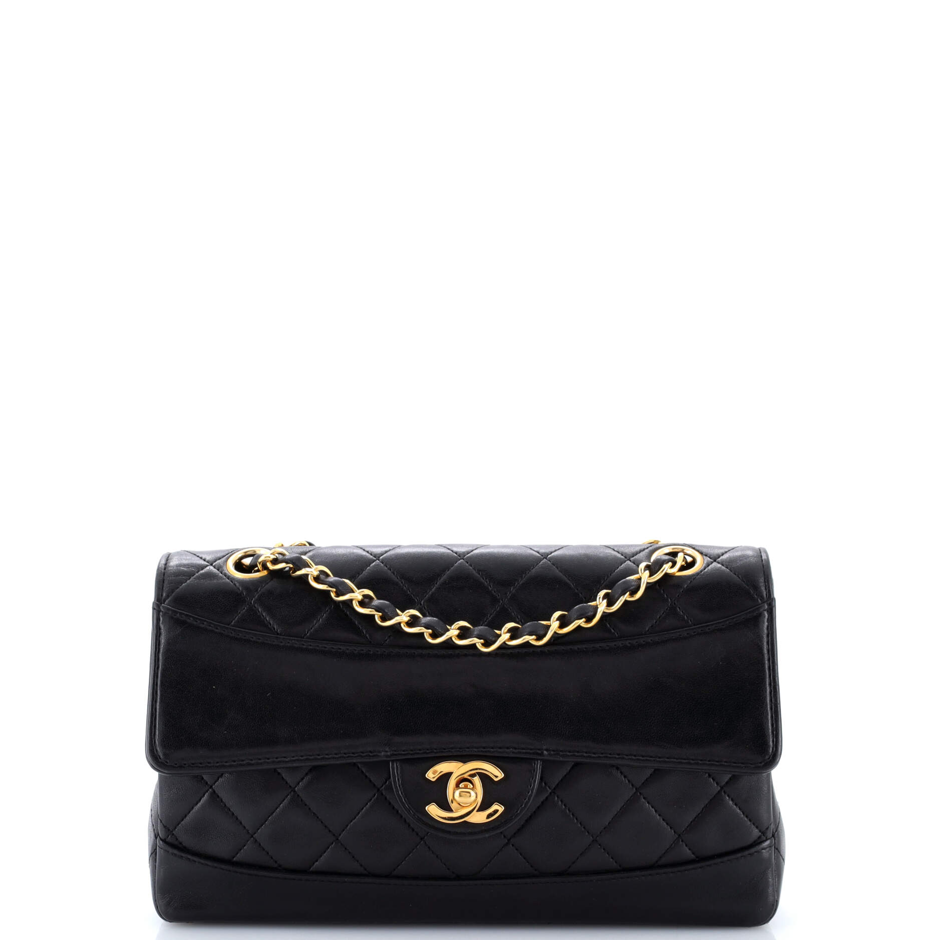 Vintage CC Chain Flap Bag Quilted Lambskin Small