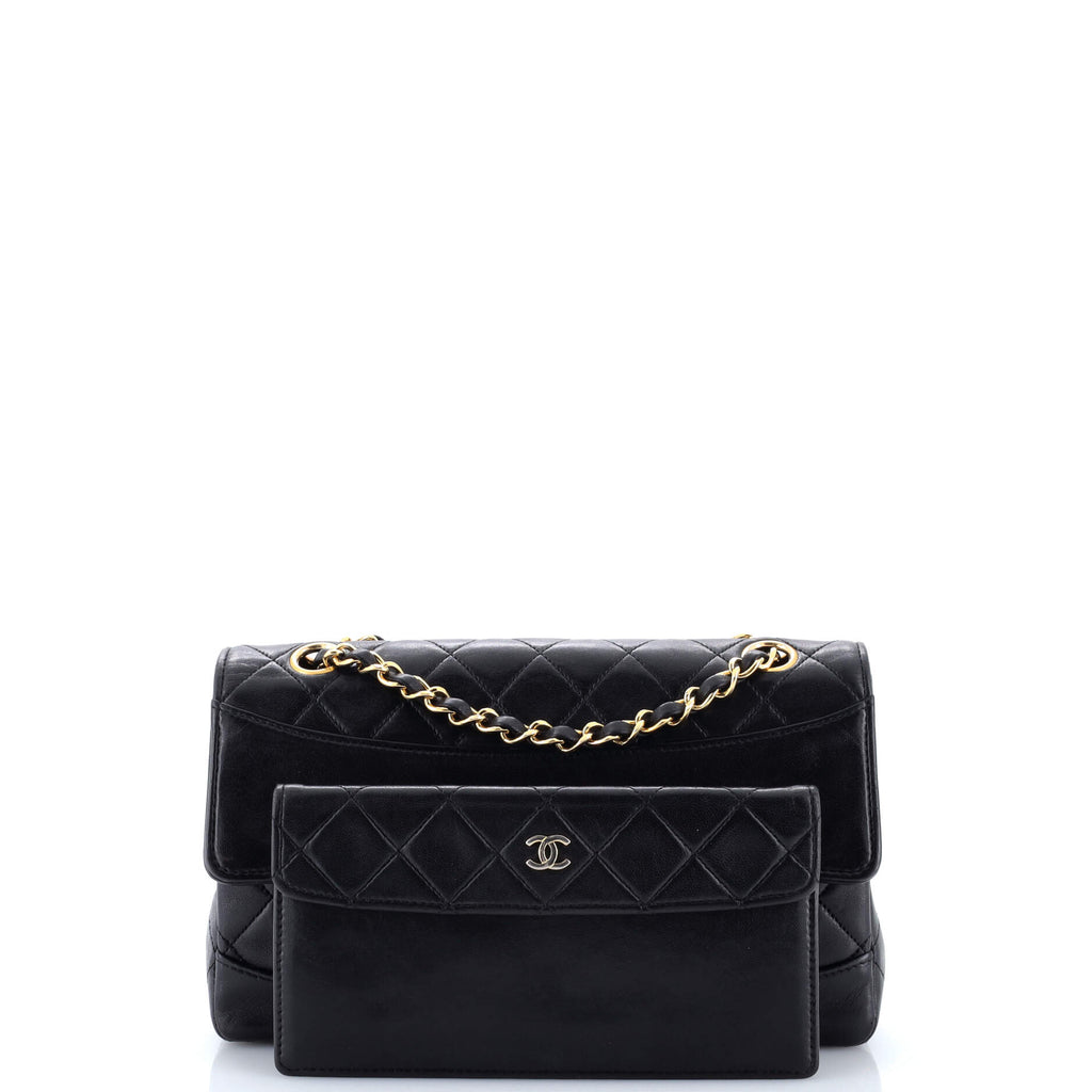 Vintage CC Chain Flap Bag Quilted Lambskin Small
