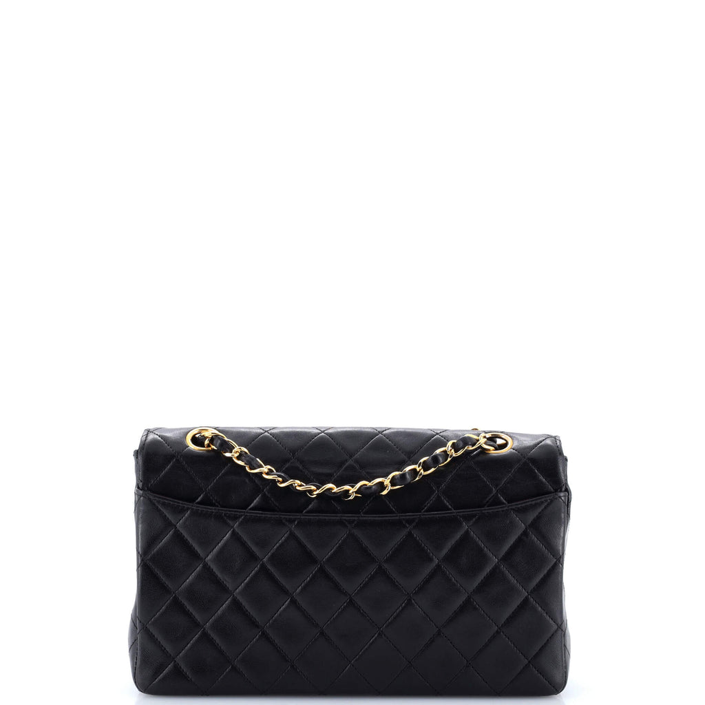 Vintage CC Chain Flap Bag Quilted Lambskin Small