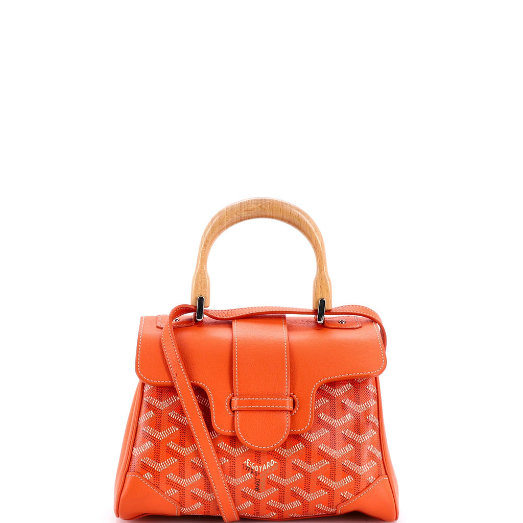Saigon Top Handle Bag Coated Canvas with Leather Mini