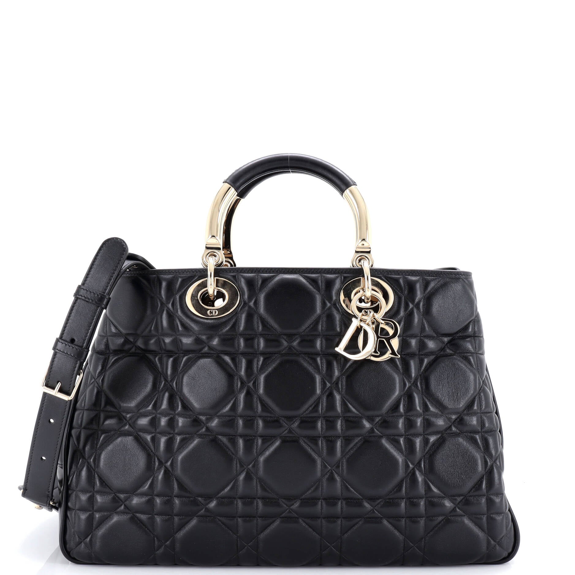 Lady 95.22 Bag Cannage Embossed Leather Large