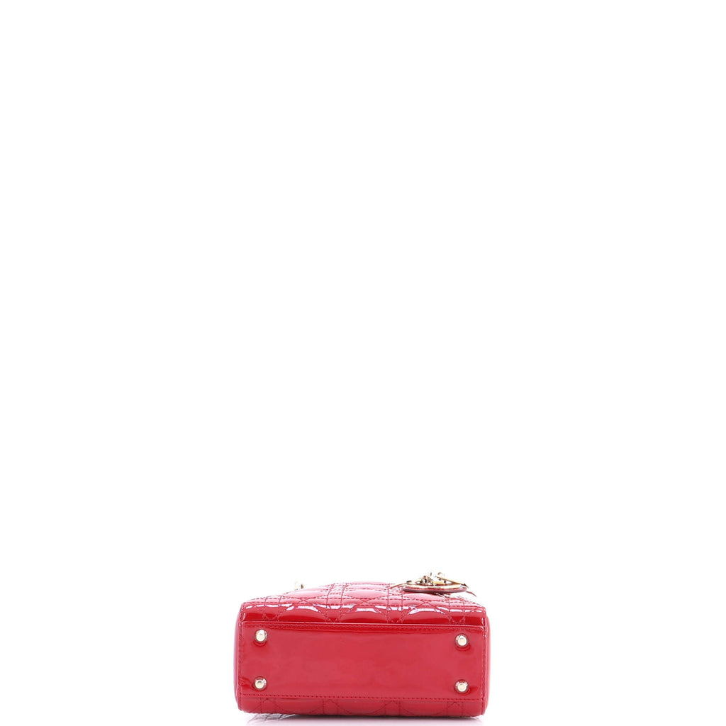 Lady Dior Chain Bag Cannage Quilt Patent Mini