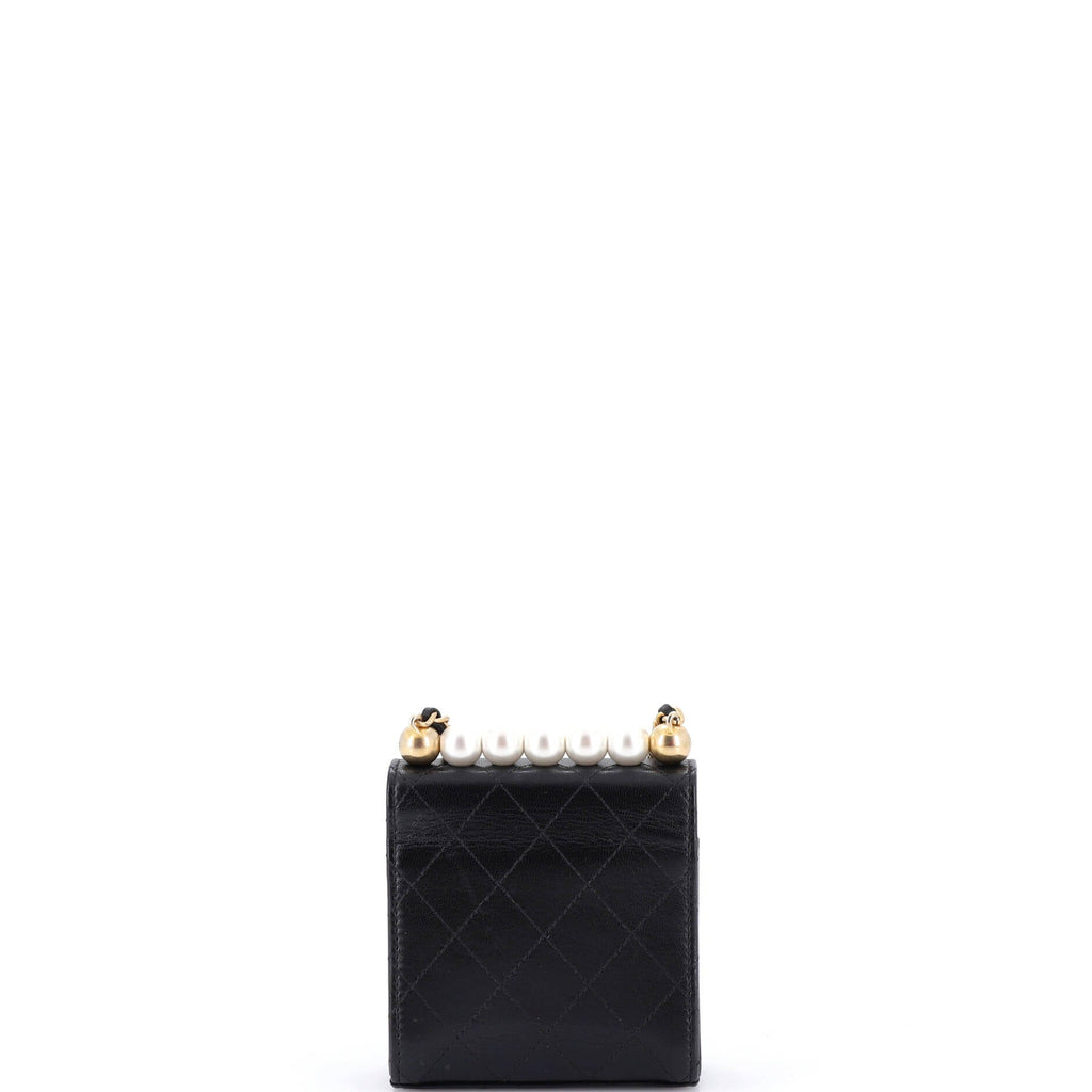 Chic Pearls Flap Clutch with Chain Quilted Goatskin Mini